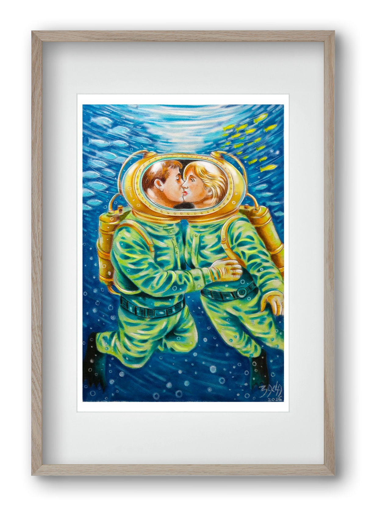 love, 40x60 cm (30x45 cm), Tölgy keret, paszpartuval