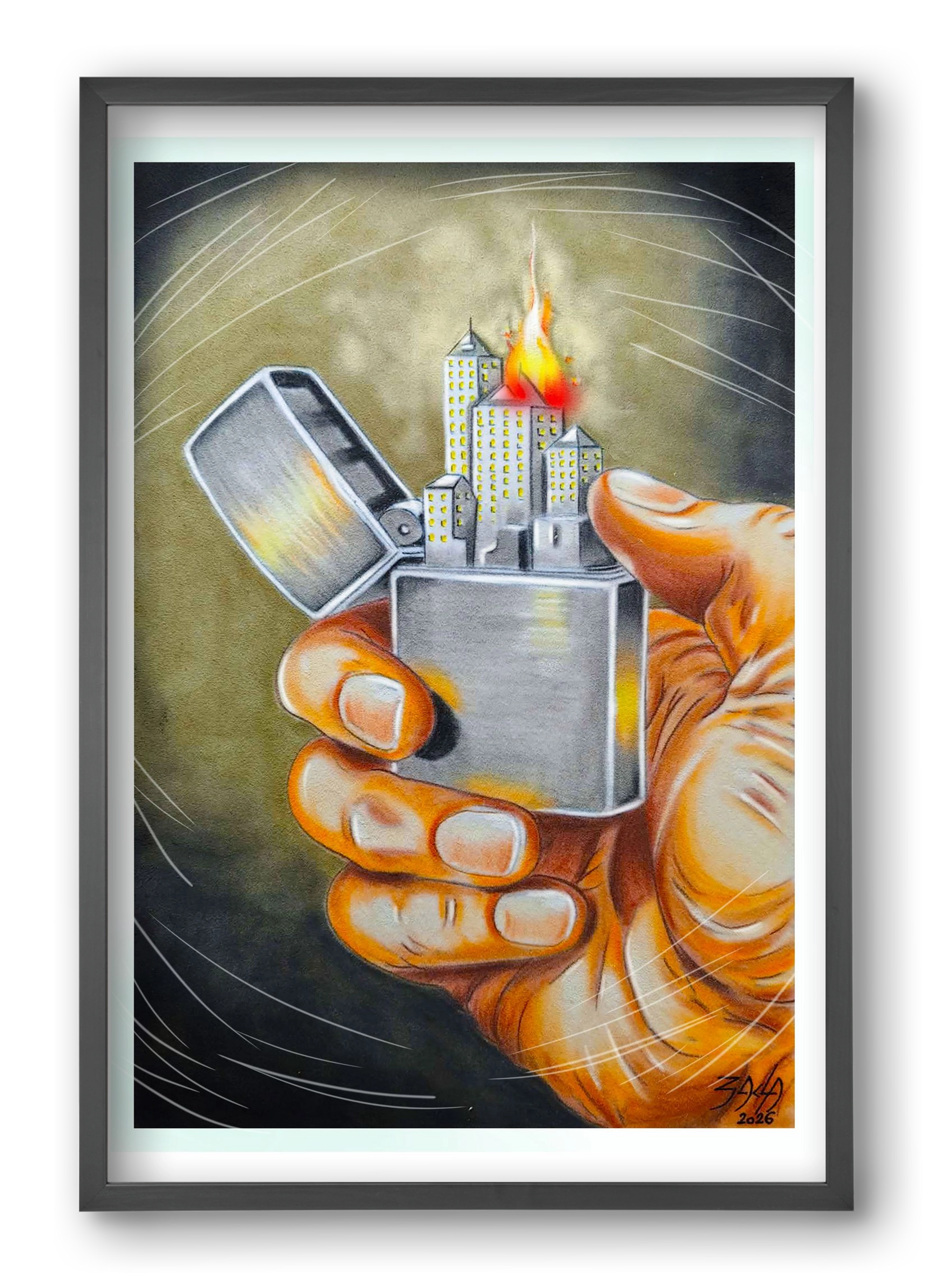 gas, 40x60 cm (40x60 cm), Fekete keret