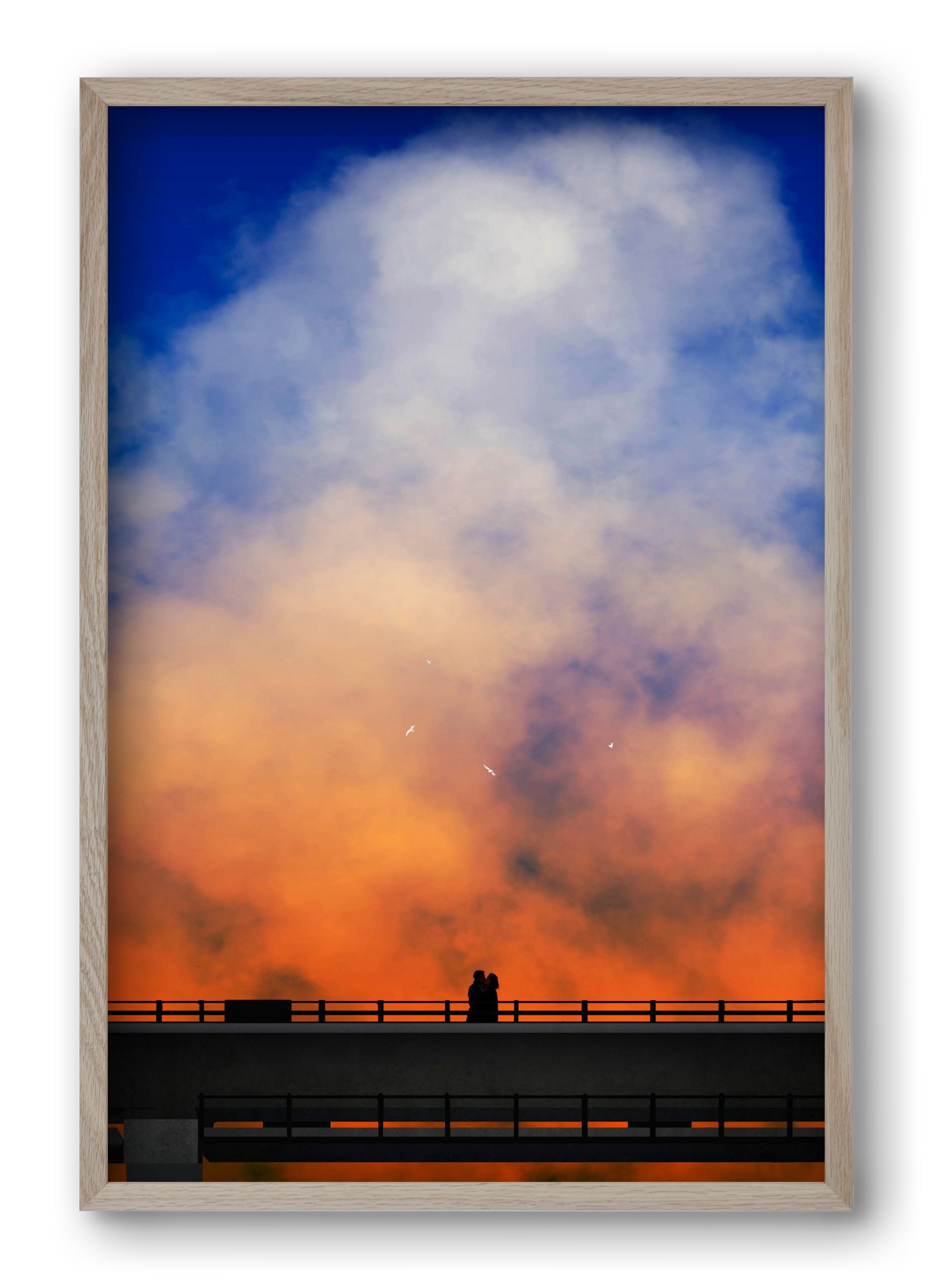 Love tide, 40x60 cm (40x60 cm), Tölgy keret