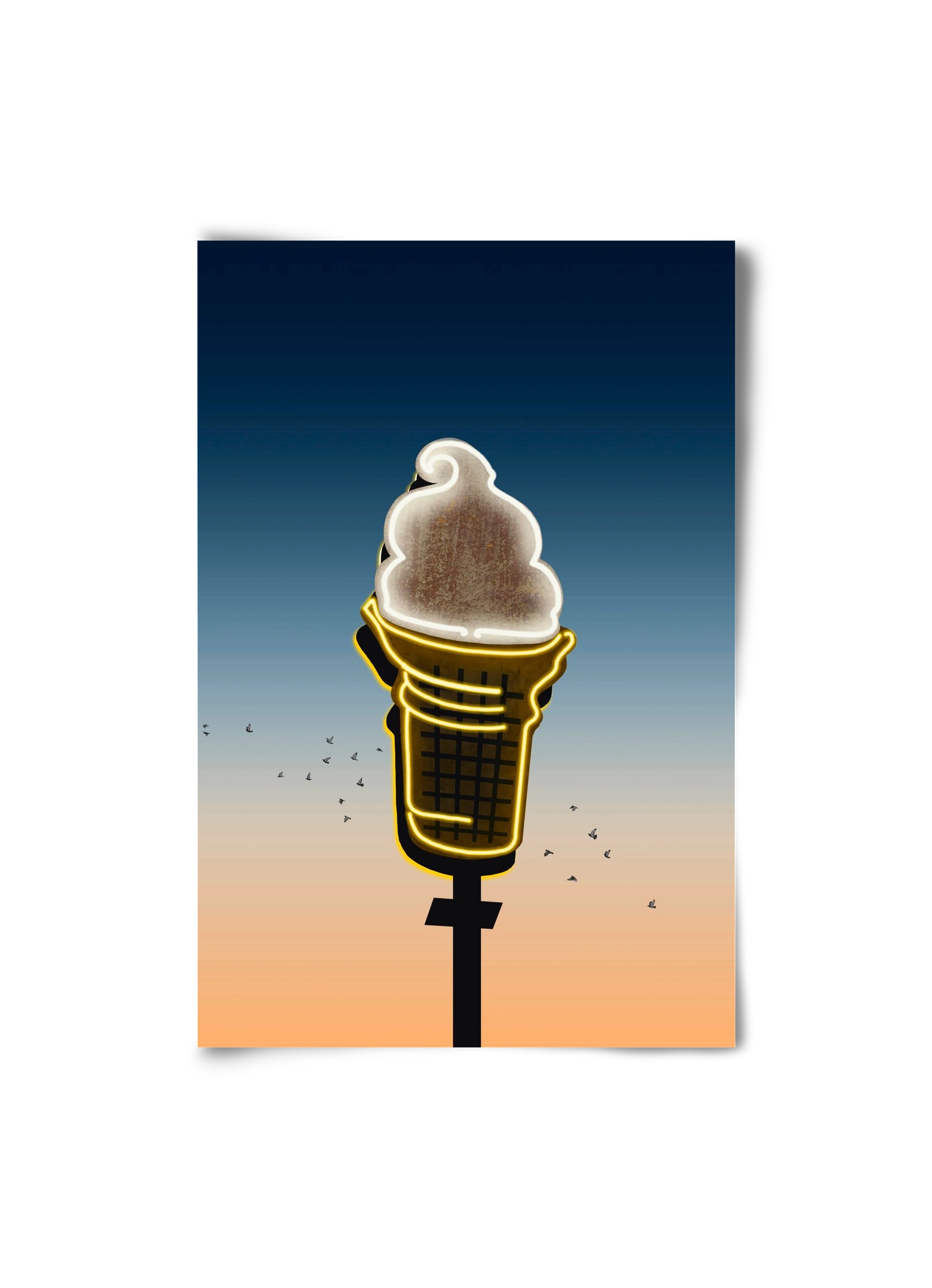 American neon, 20x30 cm, Keret nélkül