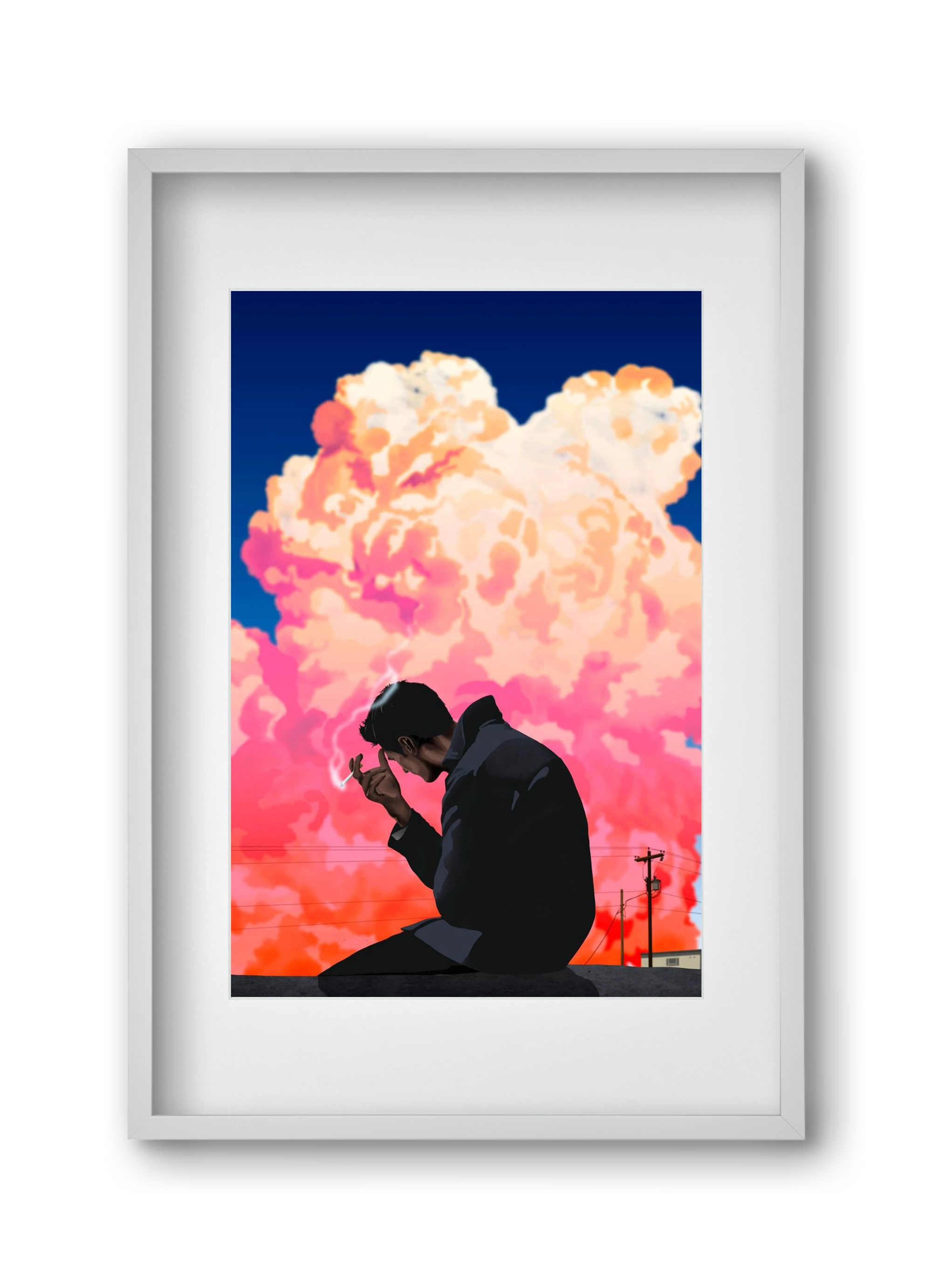 I, the storm, 30x45 cm (20x30 cm), Fehér keret, paszpartuval