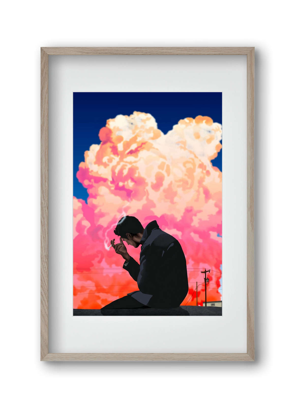 I, the storm, 30x45 cm (20x30 cm), Tölgy keret, paszpartuval