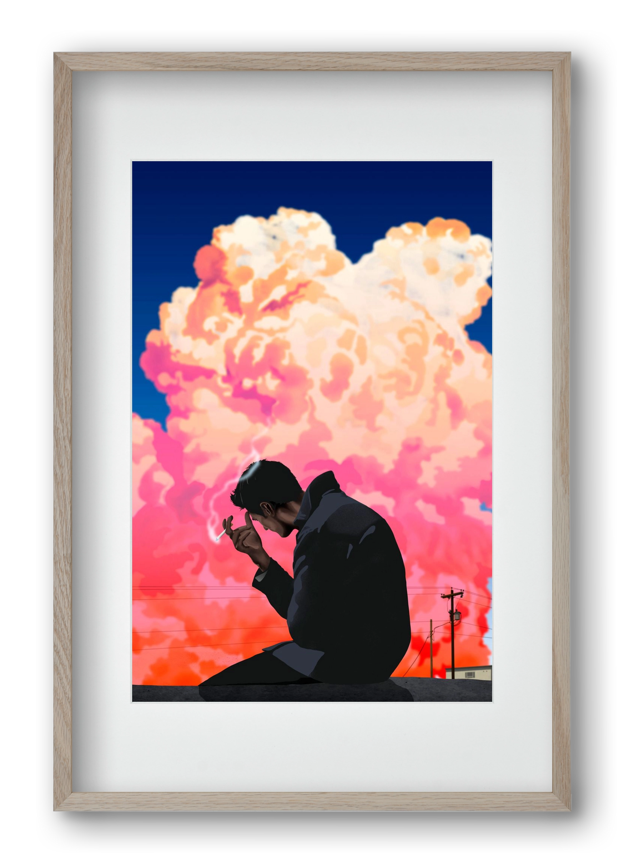 I, the storm, 40x60 cm (30x45 cm), Tölgy keret, paszpartuval
