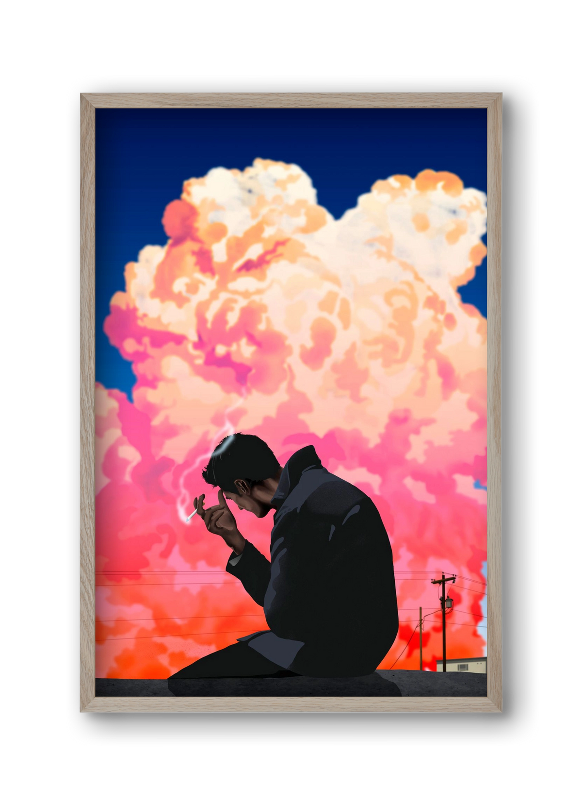 I, the storm, 30x45 cm (30x45 cm), Tölgy keret