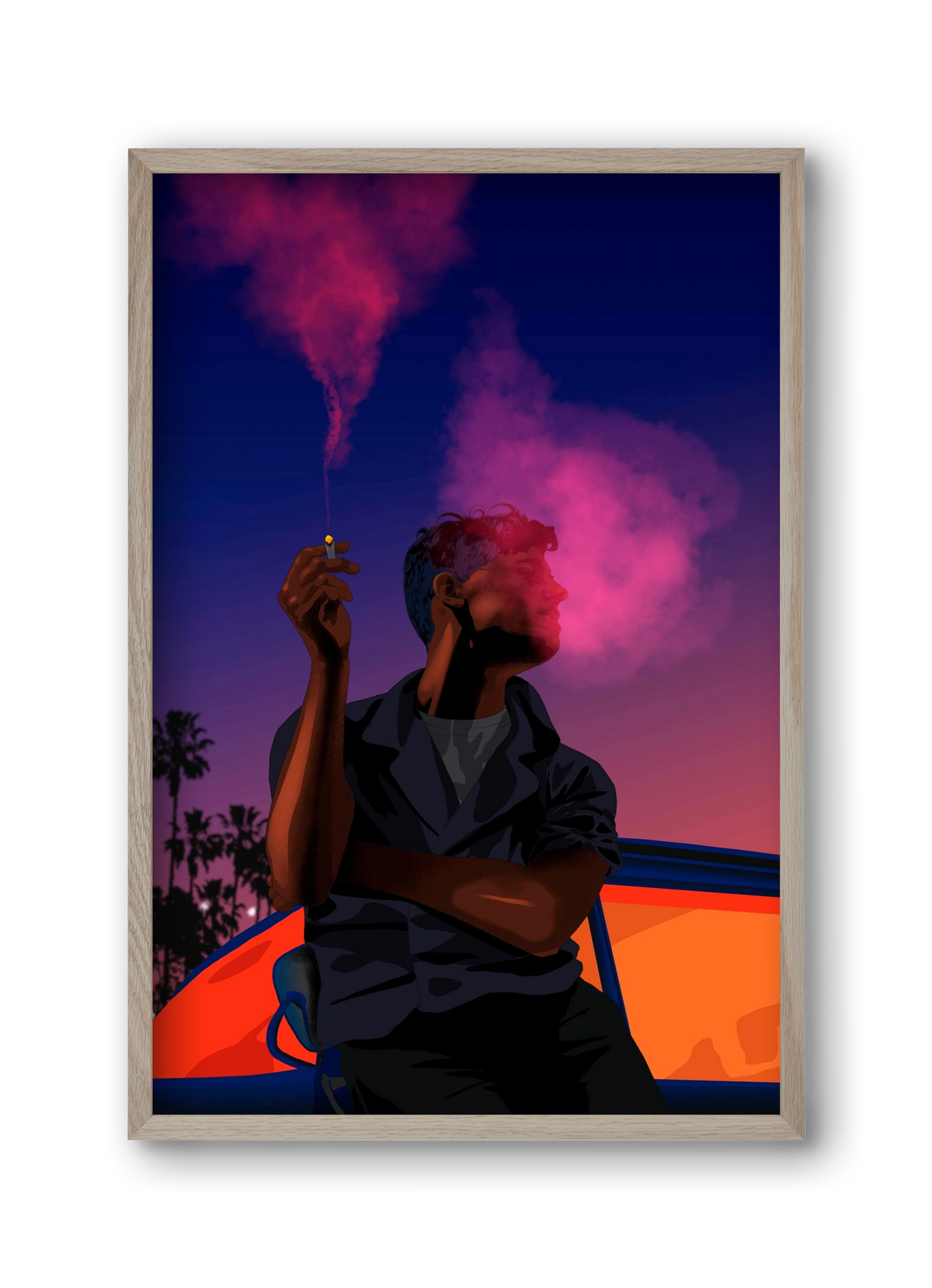 Waiting for you, 30x45 cm (30x45 cm), Tölgy keret
