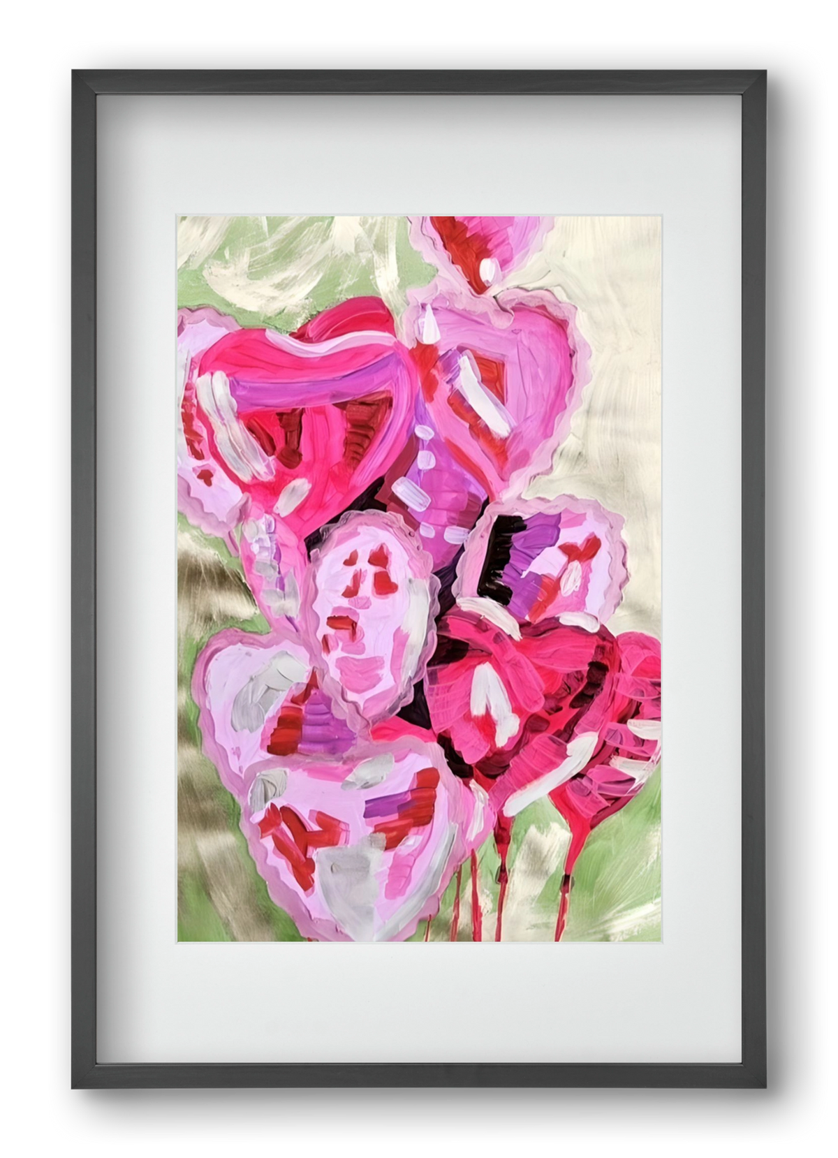 Valentine, 40x60 cm (30x45 cm), Fekete keret, paszpartuval