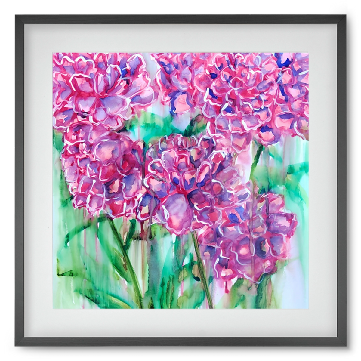Flower Bloosom, 50x50 cm (40x40 cm), Fekete keret, paszpartuval