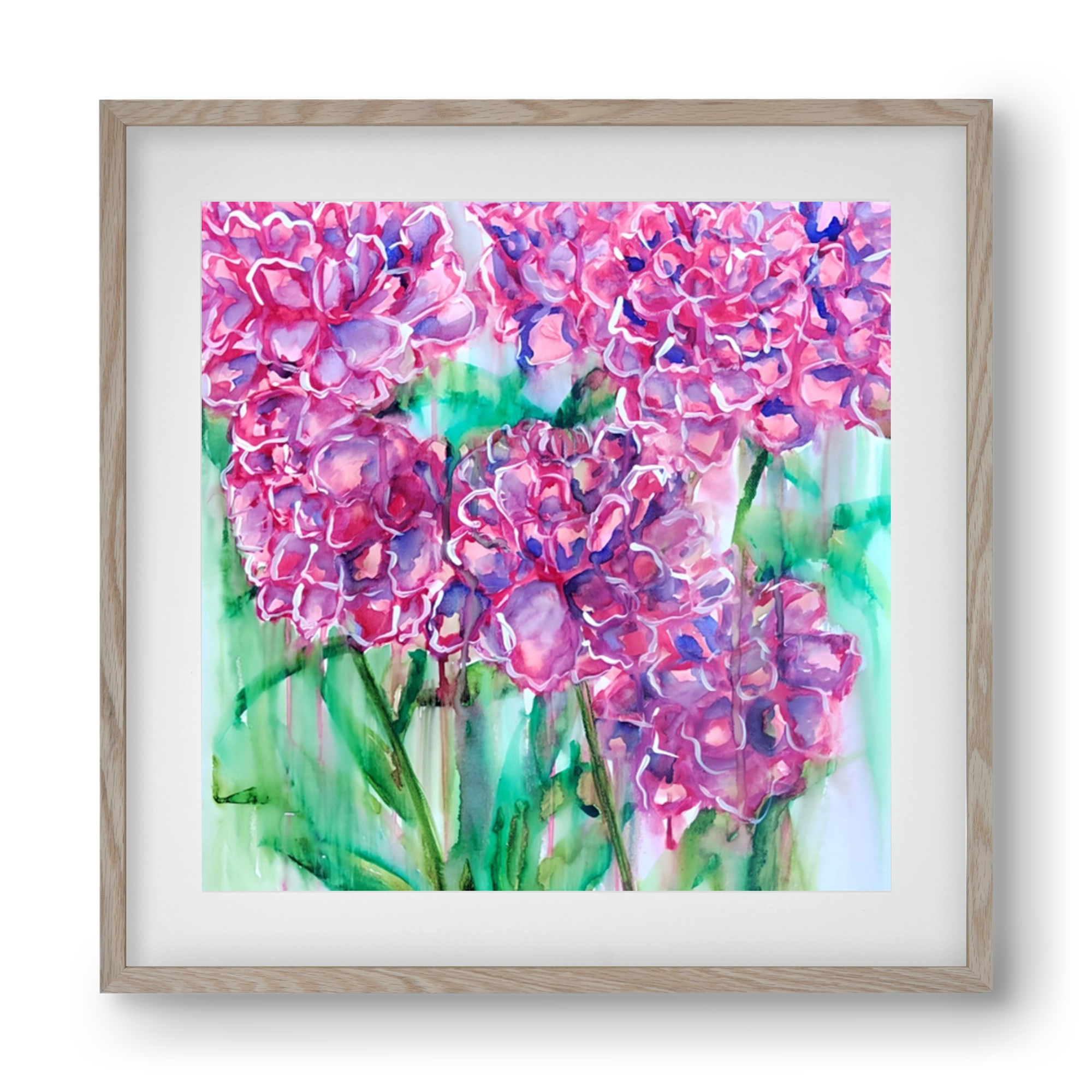 Flower Bloosom, 40x40 cm (30x30 cm), Tölgy keret, paszpartuval