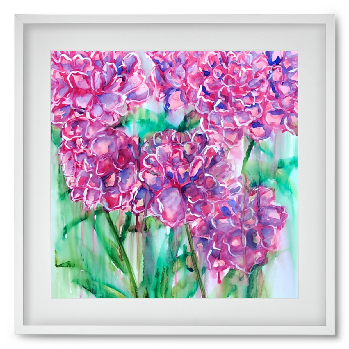 Flower Bloosom, 50x50 cm (40x40 cm), Fehér keret, paszpartuval