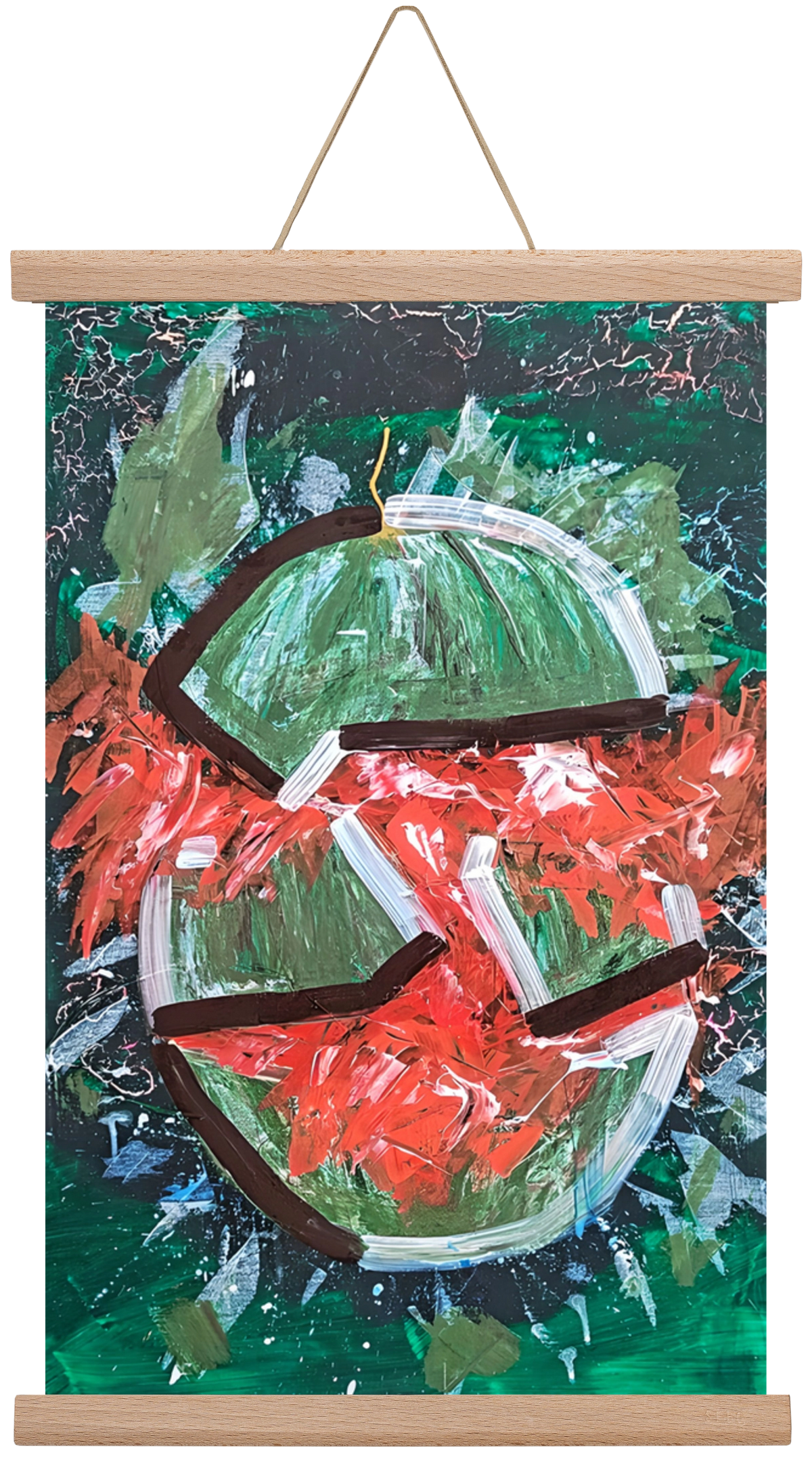 Watermelon, 30x45 cm (30x45 cm), Tölgy akasztó