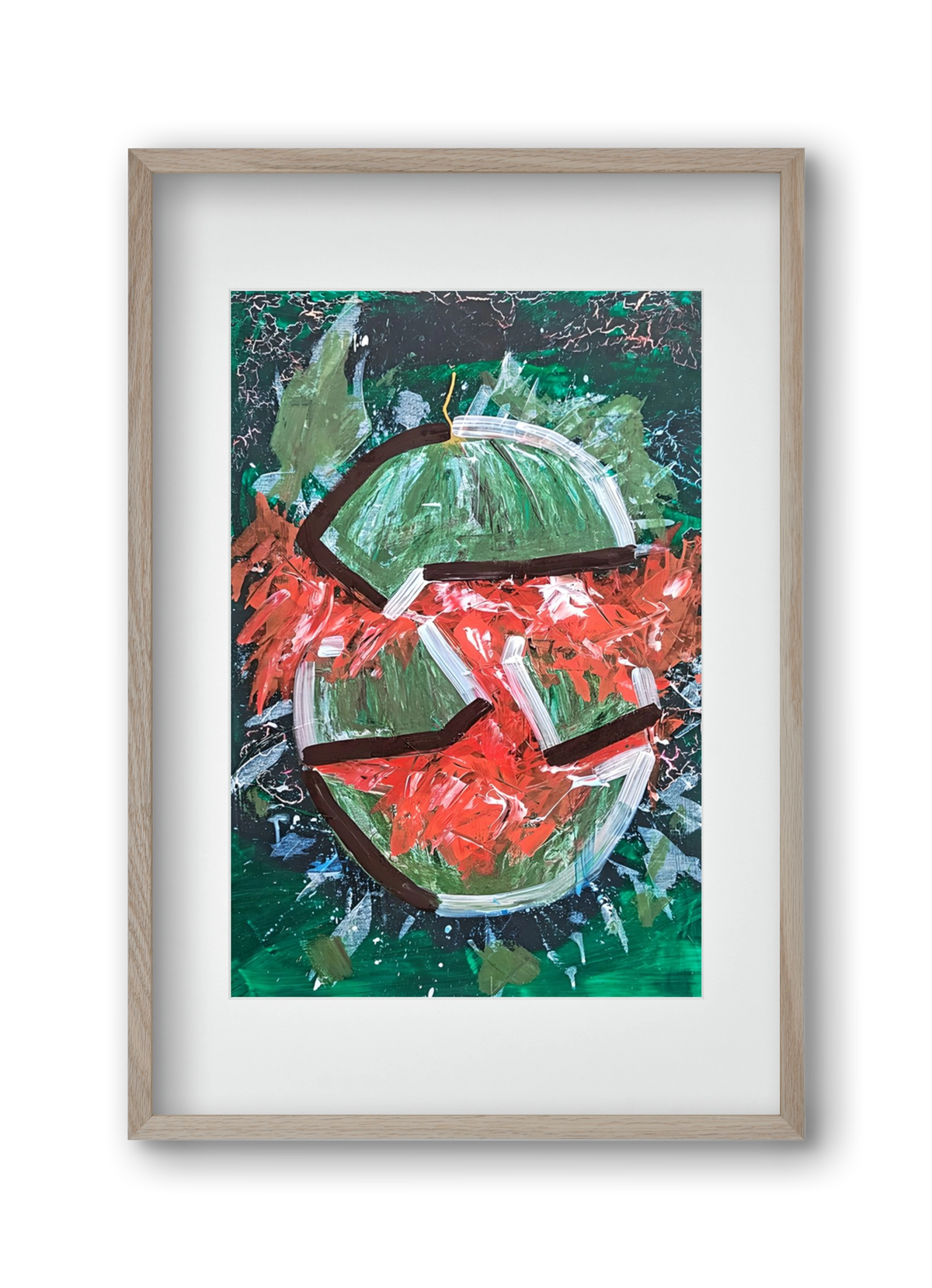 Watermelon, 30x45 cm (20x30 cm), Tölgy keret, paszpartuval