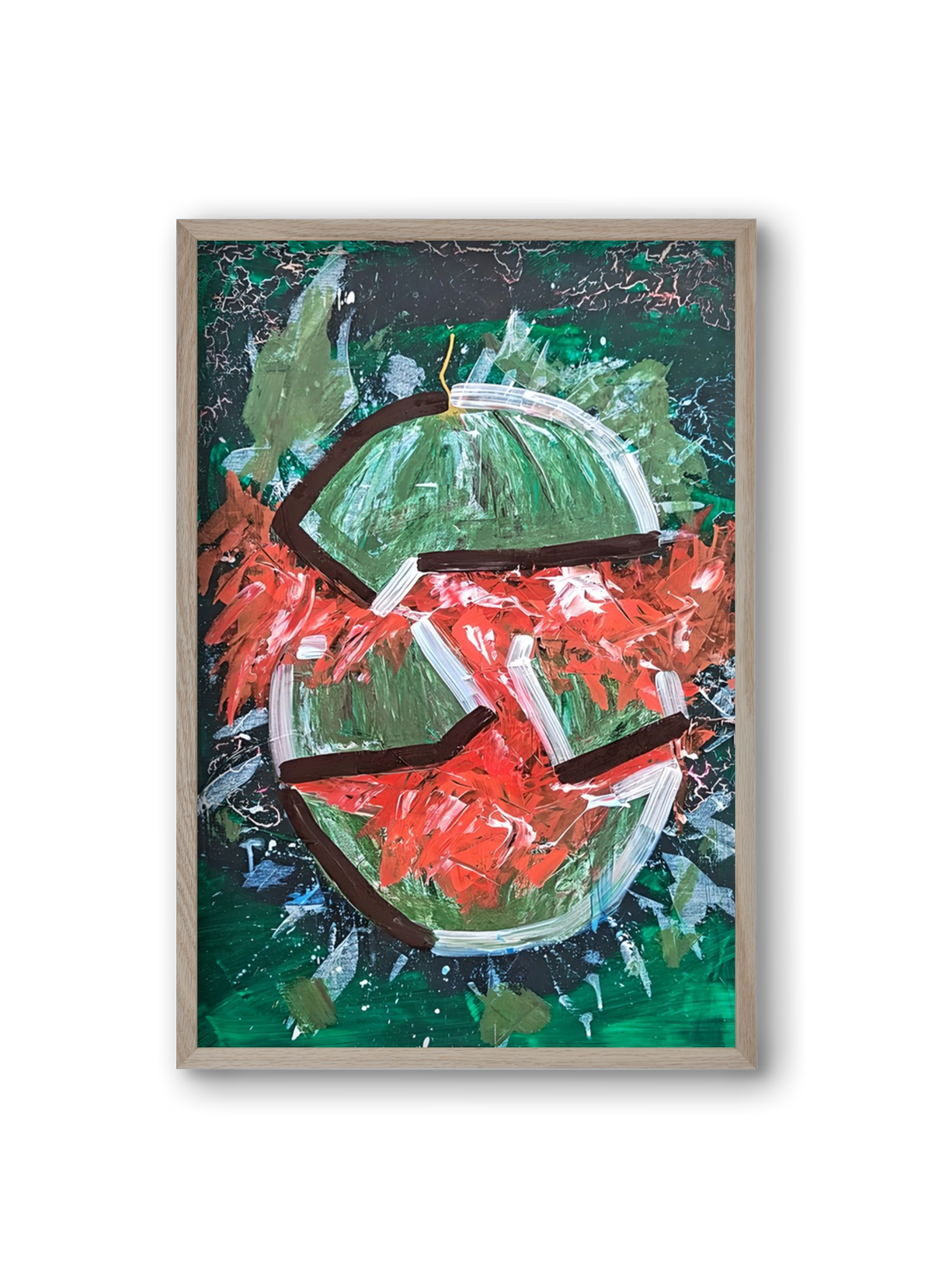 Watermelon, 20x30 cm (20x30 cm), Tölgy keret
