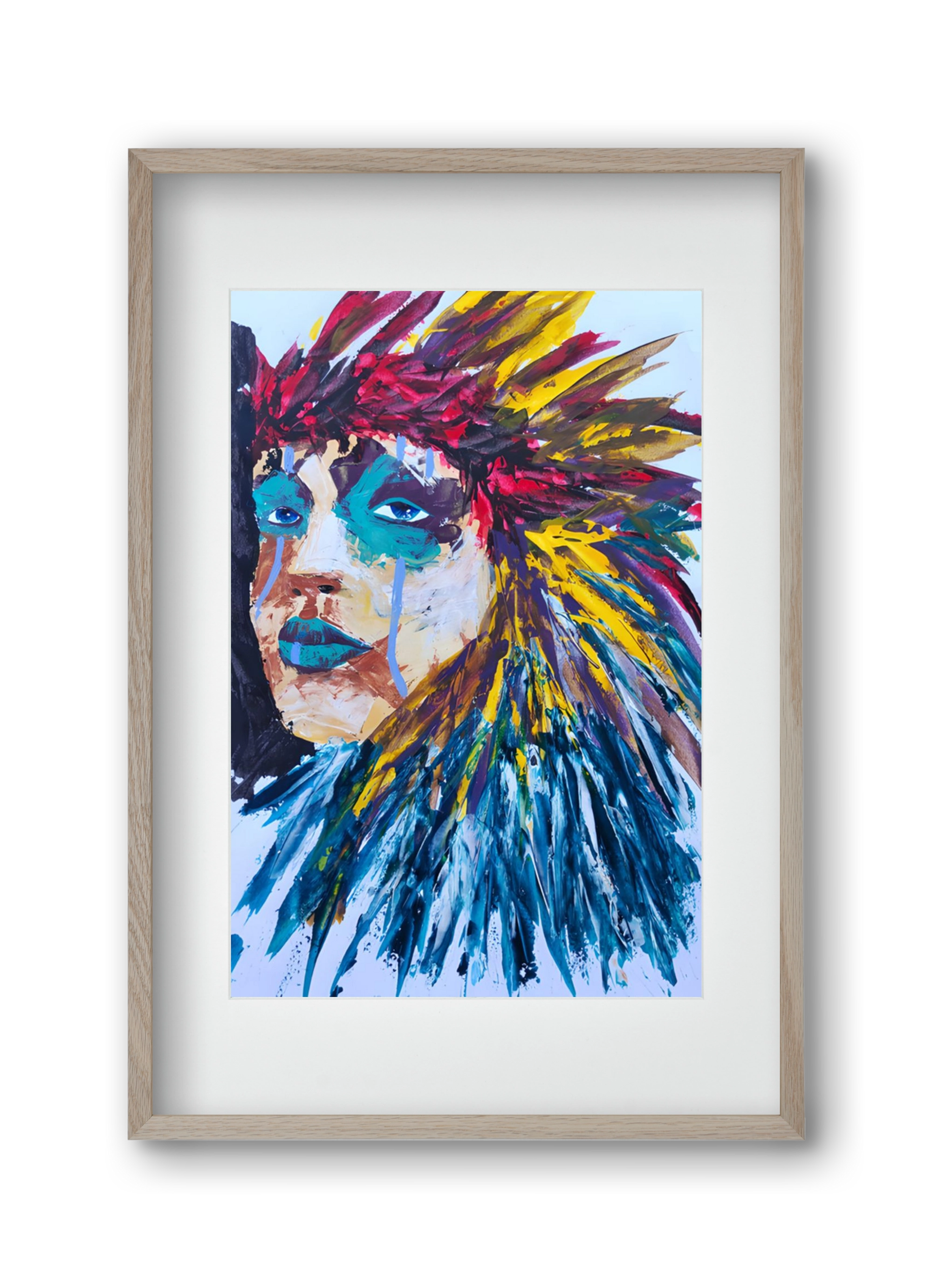 Indian Girl, 30x45 cm (20x30 cm), Tölgy keret, paszpartuval