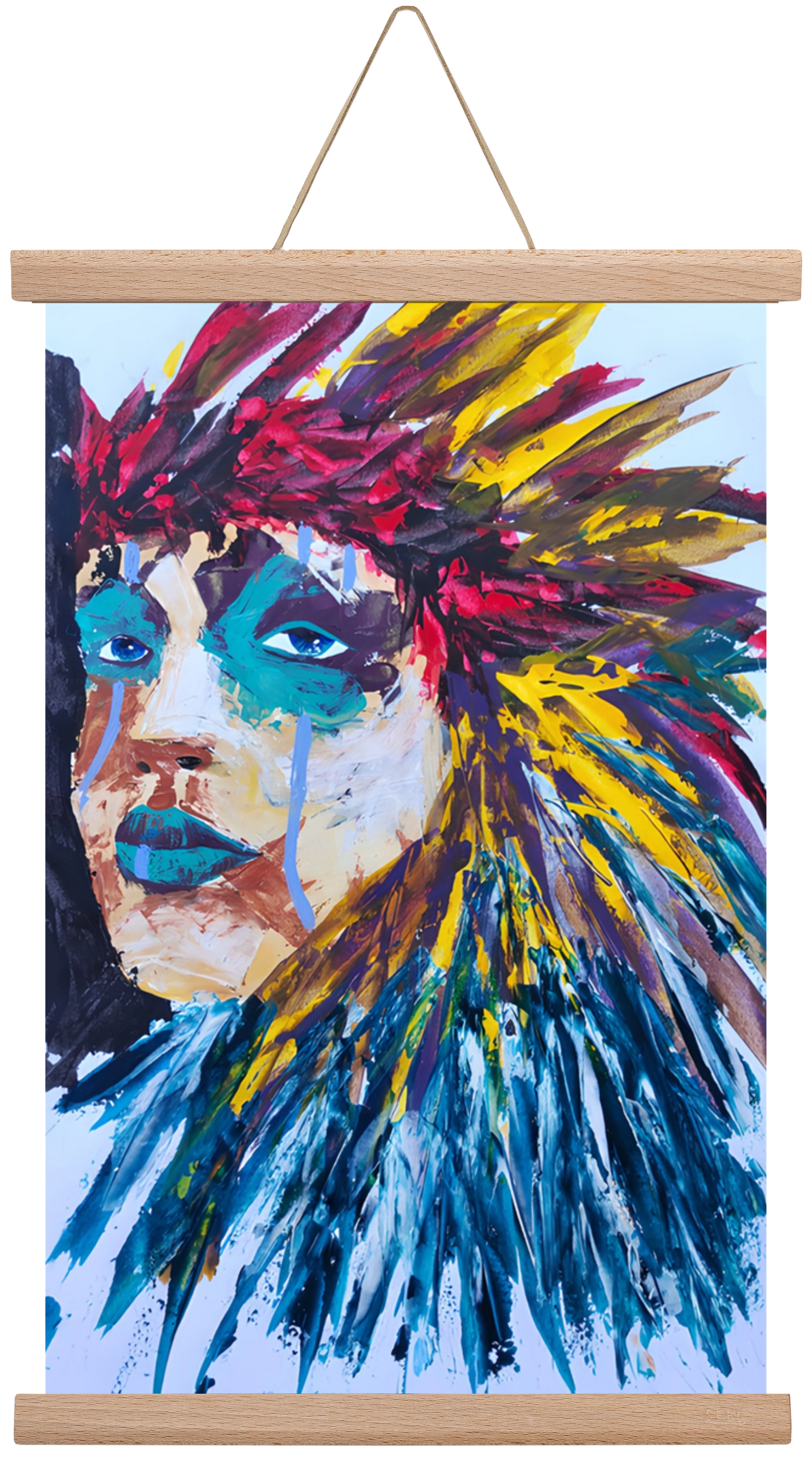 Indian Girl, 30x45 cm (30x45 cm), Tölgy akasztó