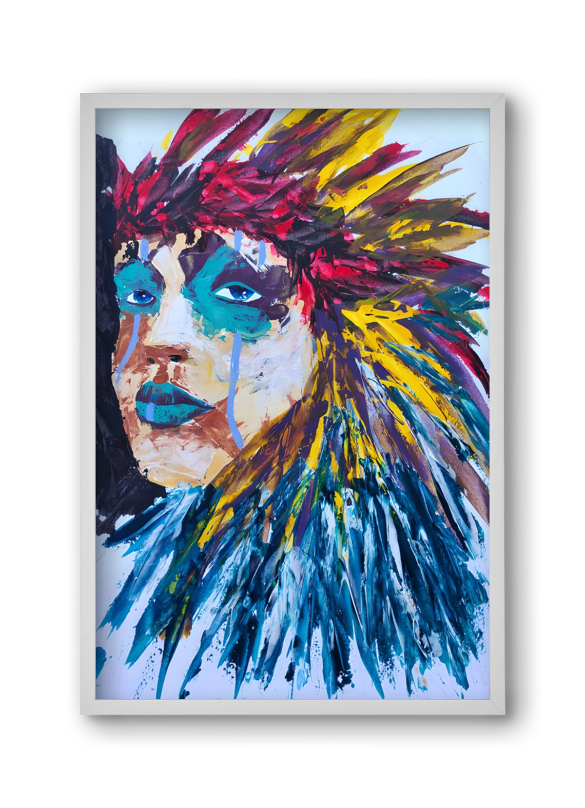 Indian Girl, 30x45 cm (30x45 cm), Fehér keret