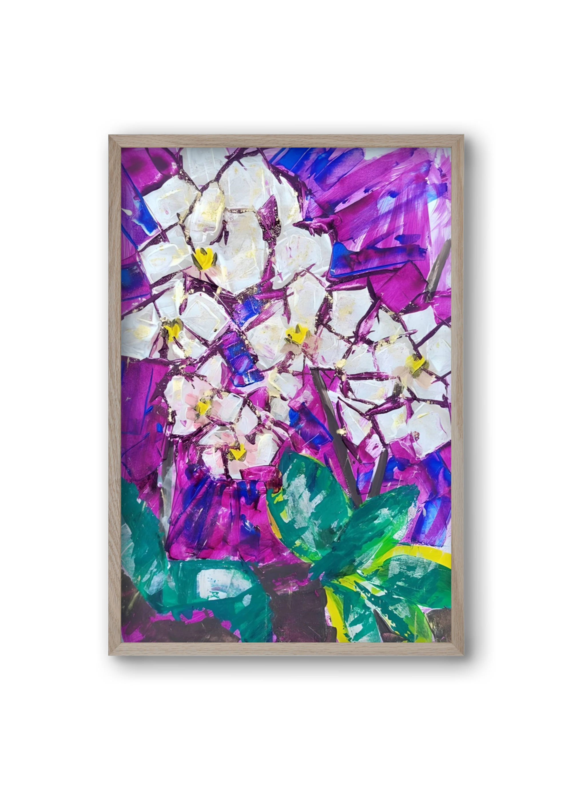 Orchidea, 20x30 cm (20x30 cm), Tölgy keret