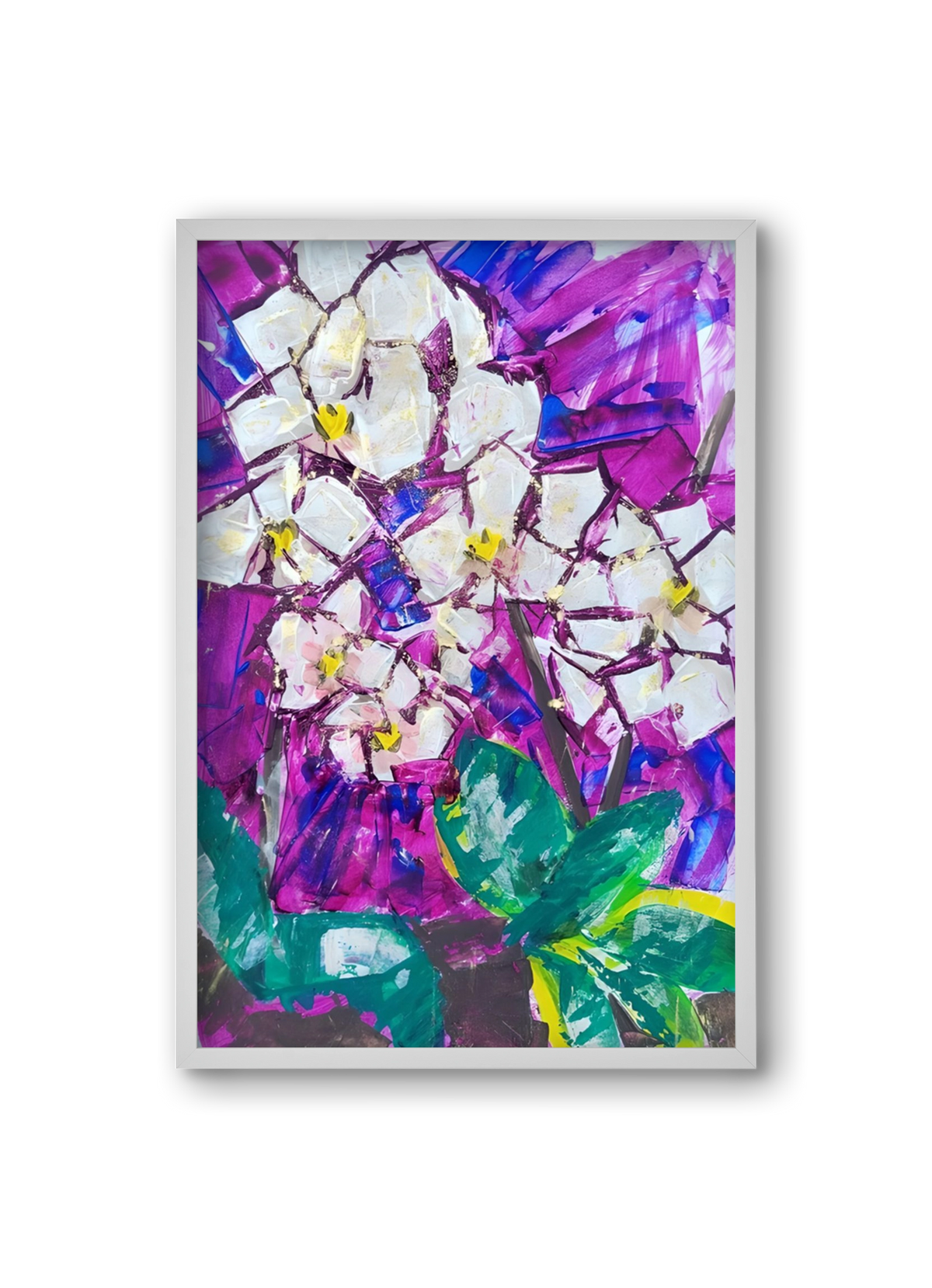 Orchidea, 20x30 cm (20x30 cm), Fehér keret