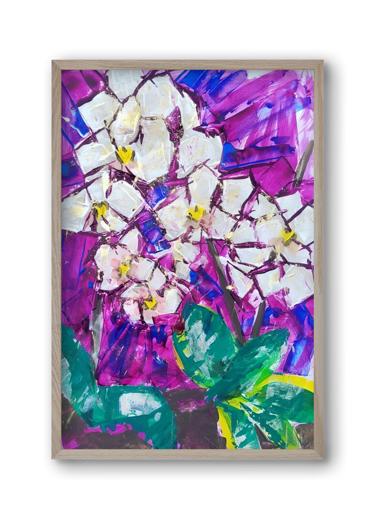 Orchidea, 30x45 cm (30x45 cm), Tölgy keret