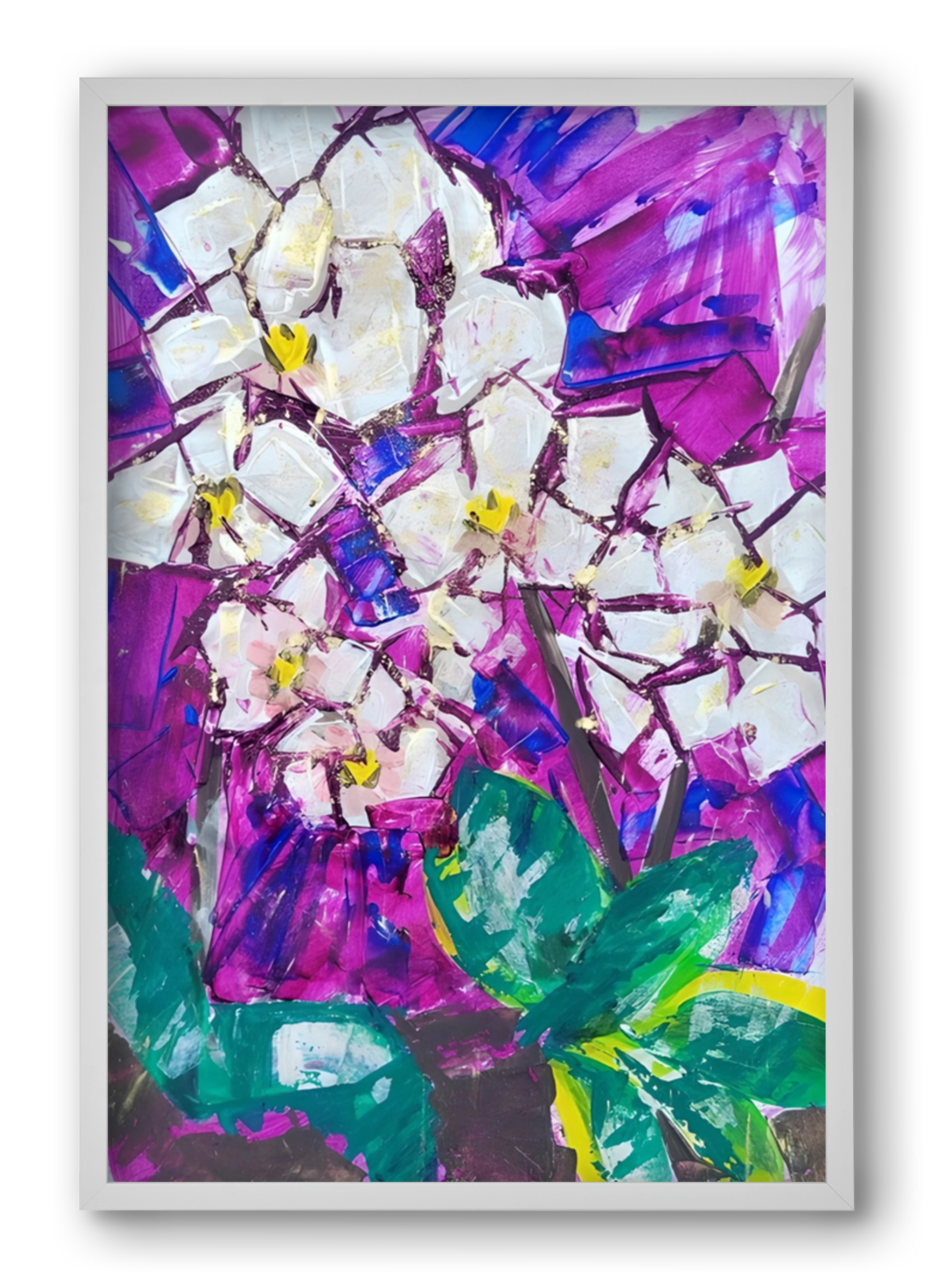 Orchidea, 40x60 cm (40x60 cm), Fehér keret