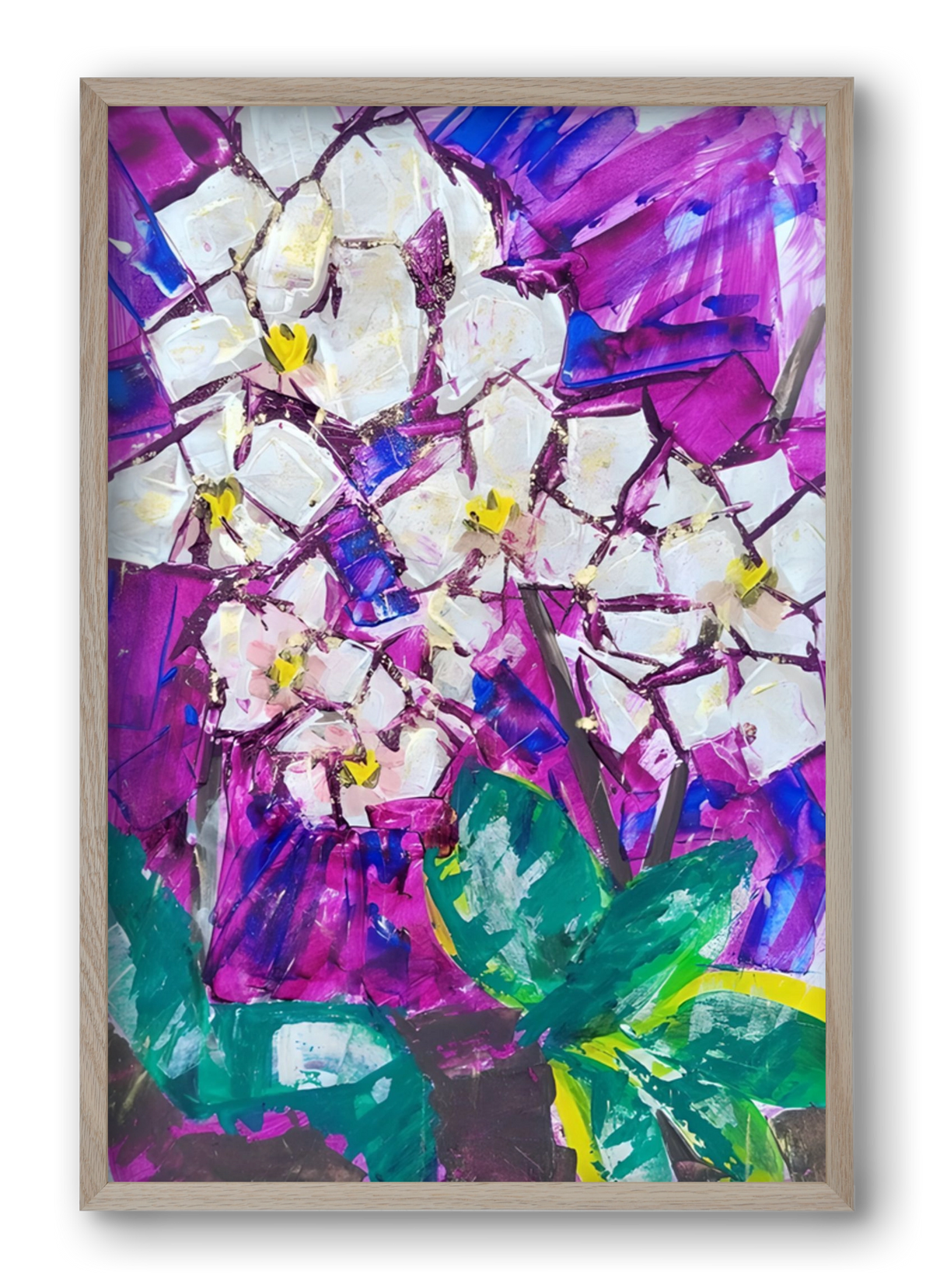 Orchidea, 40x60 cm (40x60 cm), Tölgy keret