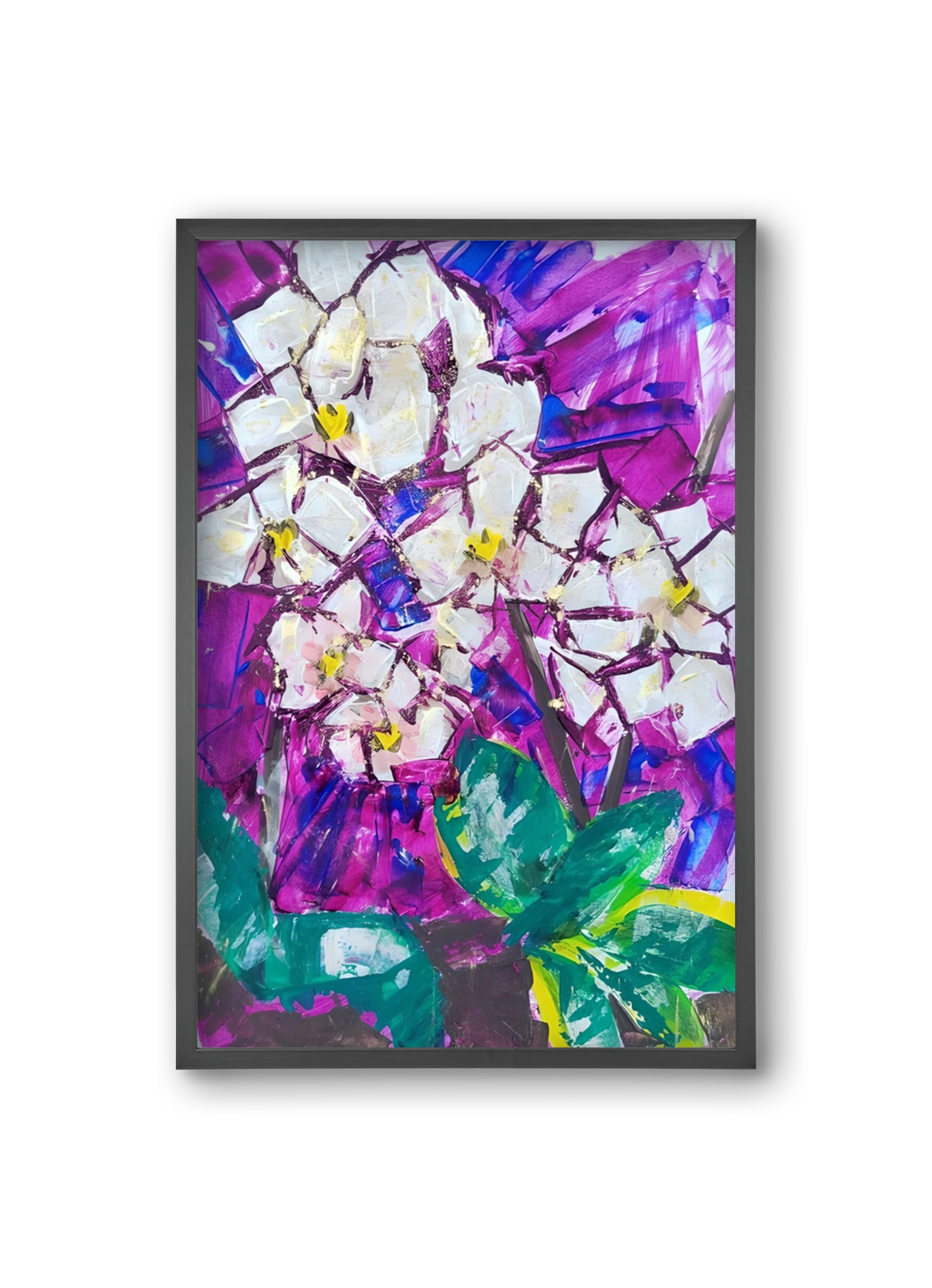 Orchidea, 20x30 cm (20x30 cm), Fekete keret