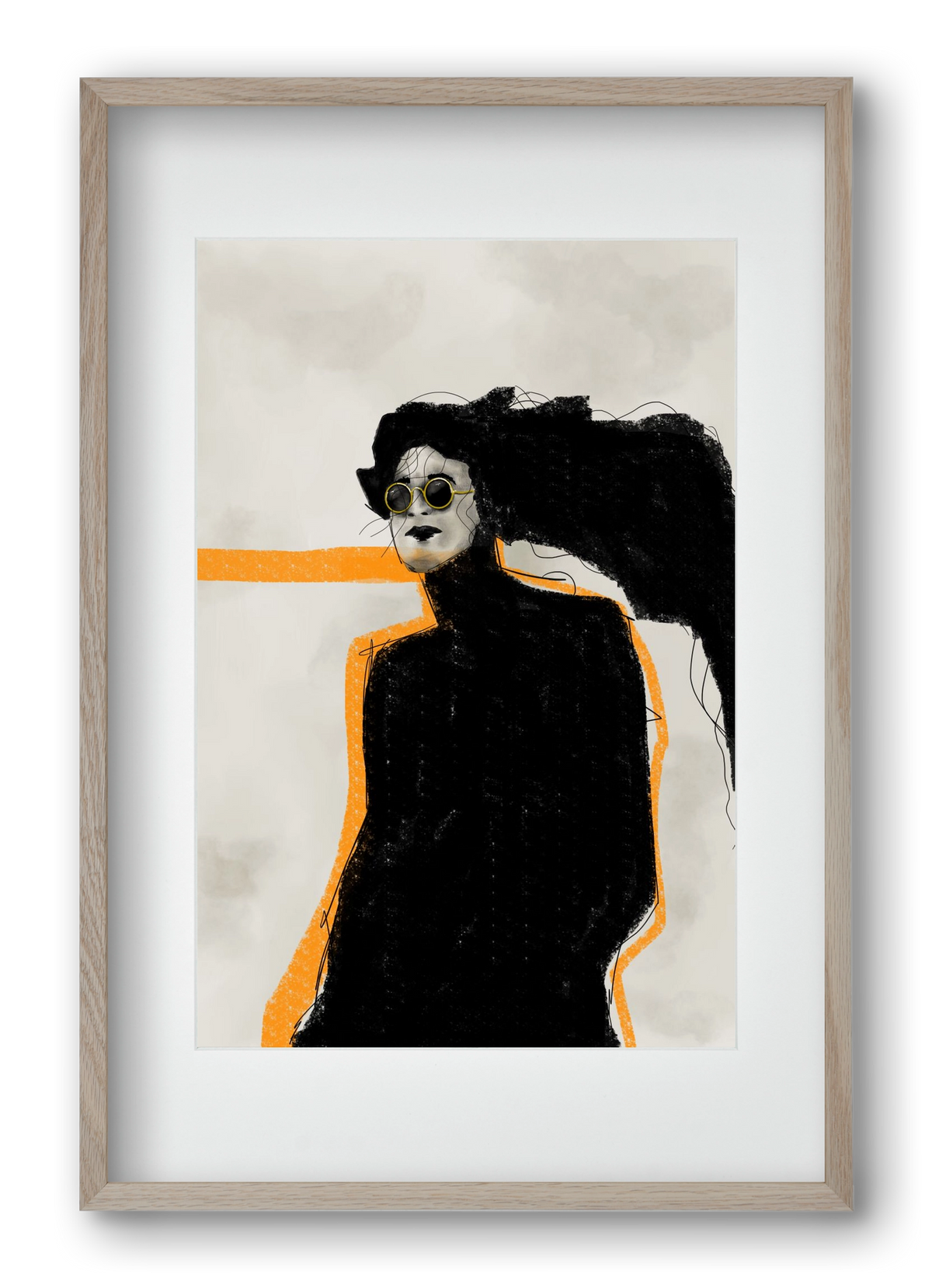 Shadows in Motion, 40x60 cm (30x45 cm), Tölgy keret, paszpartuval