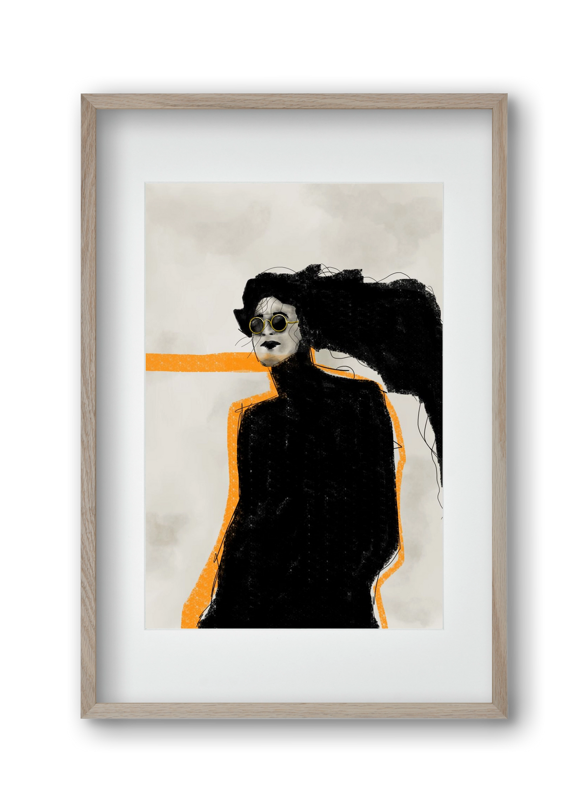 Shadows in Motion, 30x45 cm (20x30 cm), Tölgy keret, paszpartuval
