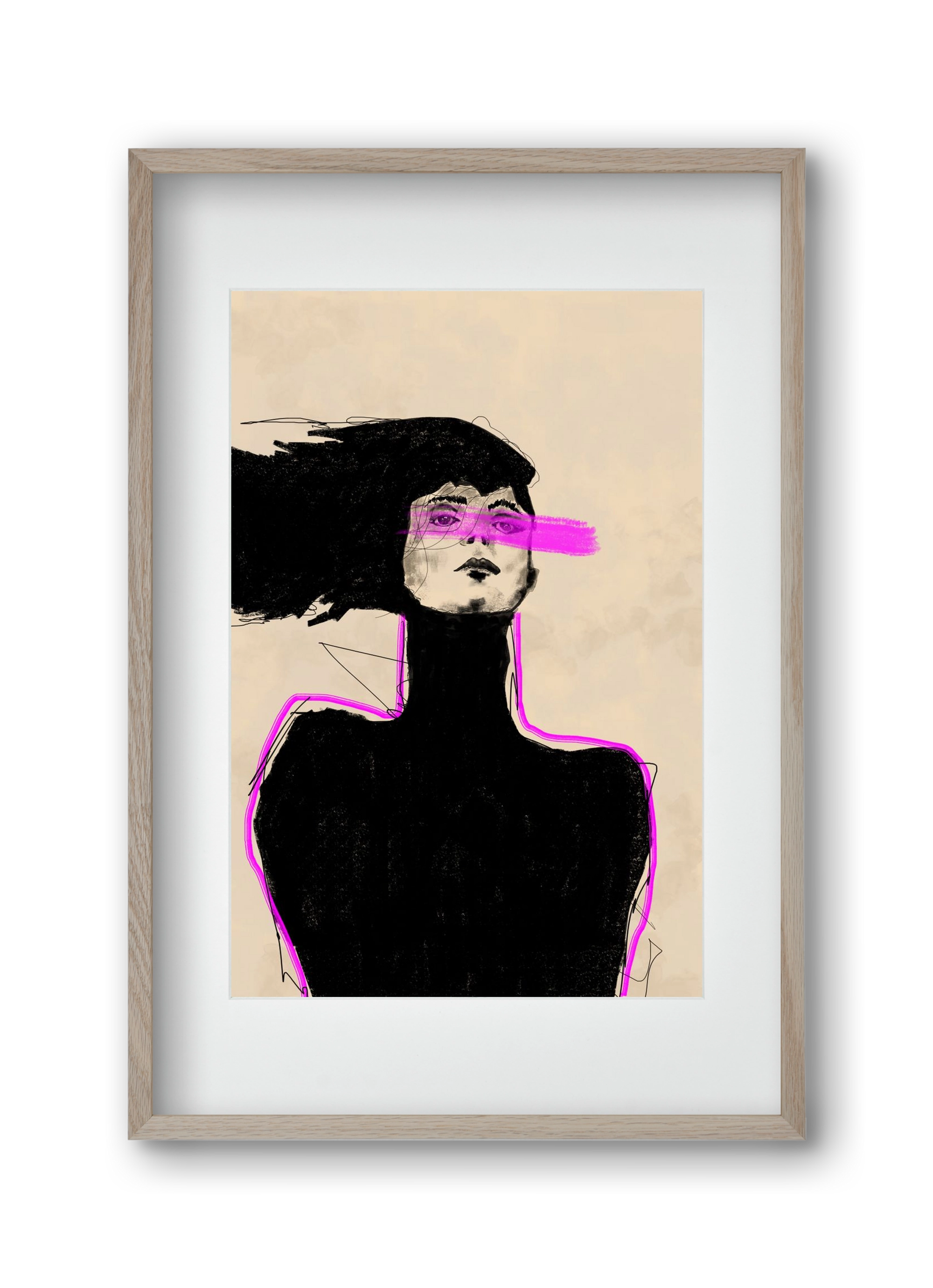 Loud in the Dark, 30x45 cm (20x30 cm), Tölgy keret, paszpartuval