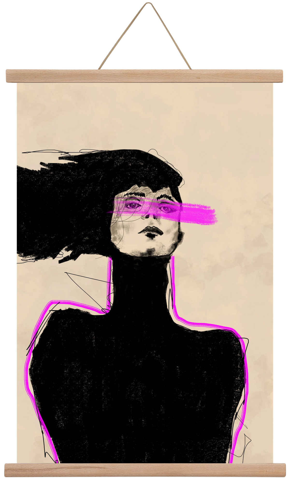 Loud in the Dark, 40x60 cm (40x60 cm), Tölgy akasztó