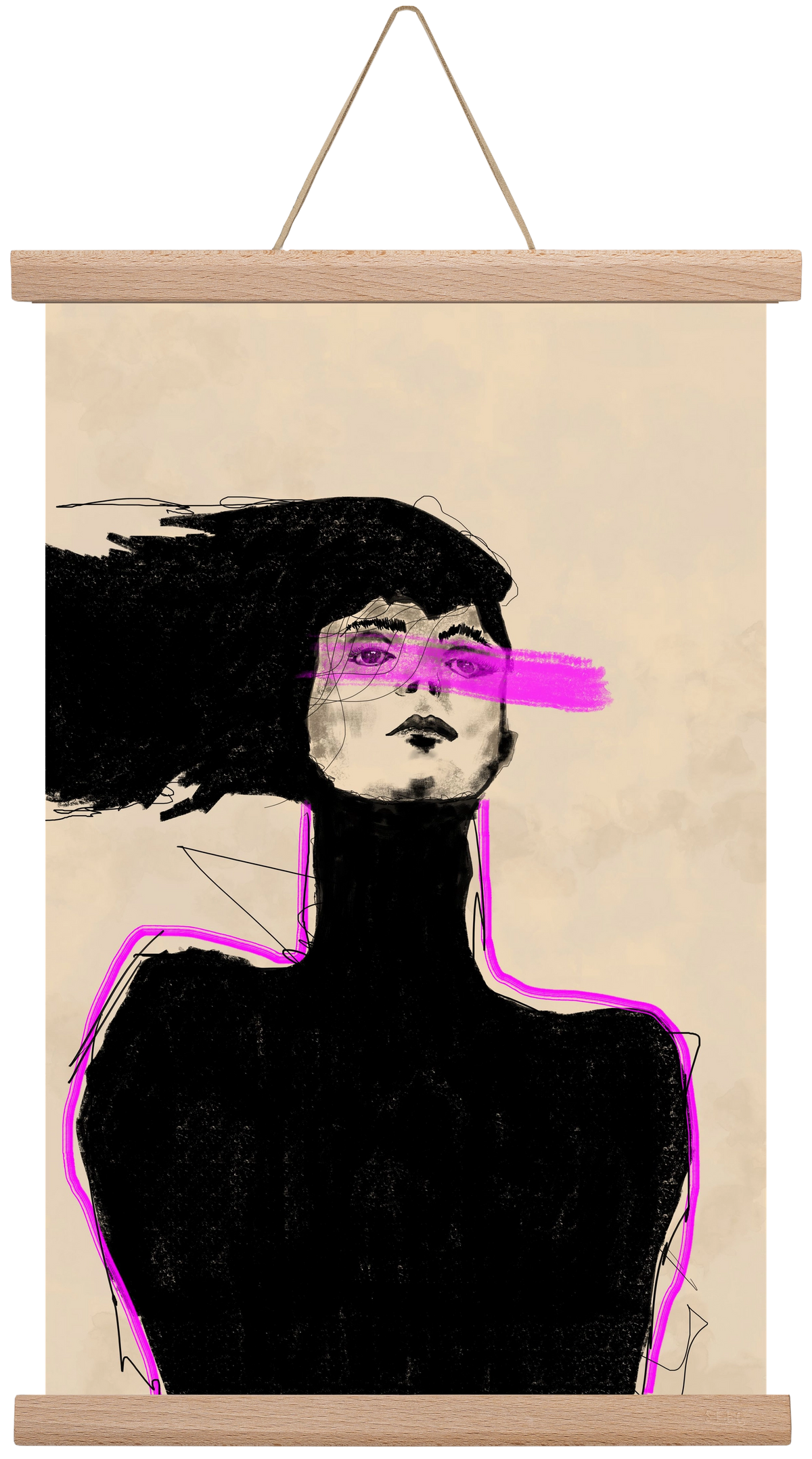 Loud in the Dark, 30x45 cm (30x45 cm), Tölgy akasztó