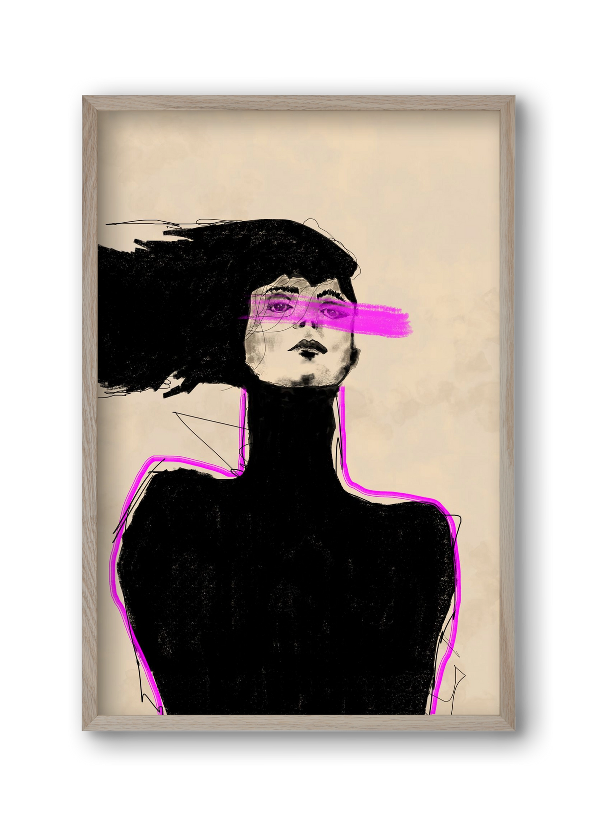 Loud in the Dark, 30x45 cm (30x45 cm), Tölgy keret