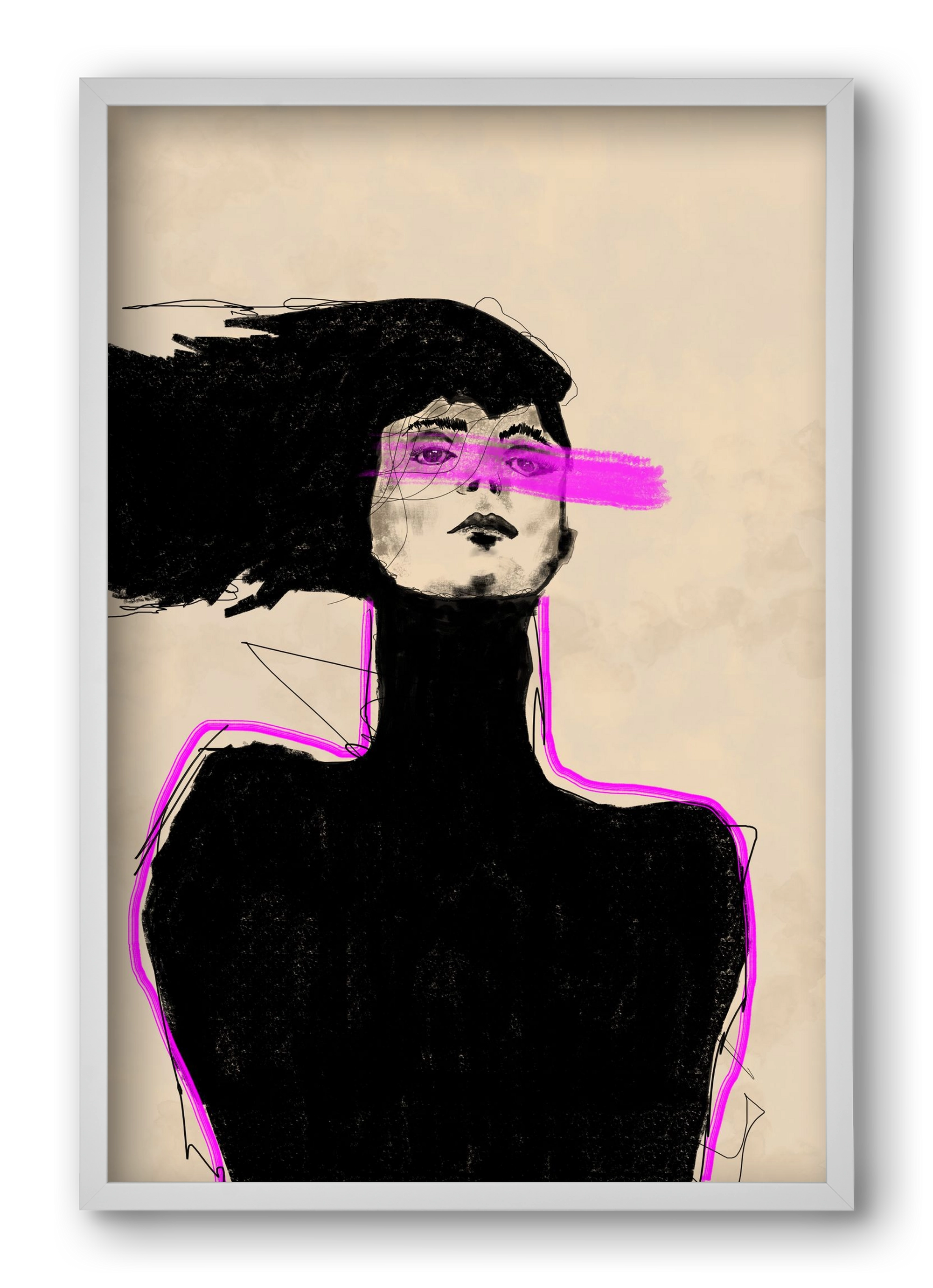 Loud in the Dark, 40x60 cm (40x60 cm), Fehér keret