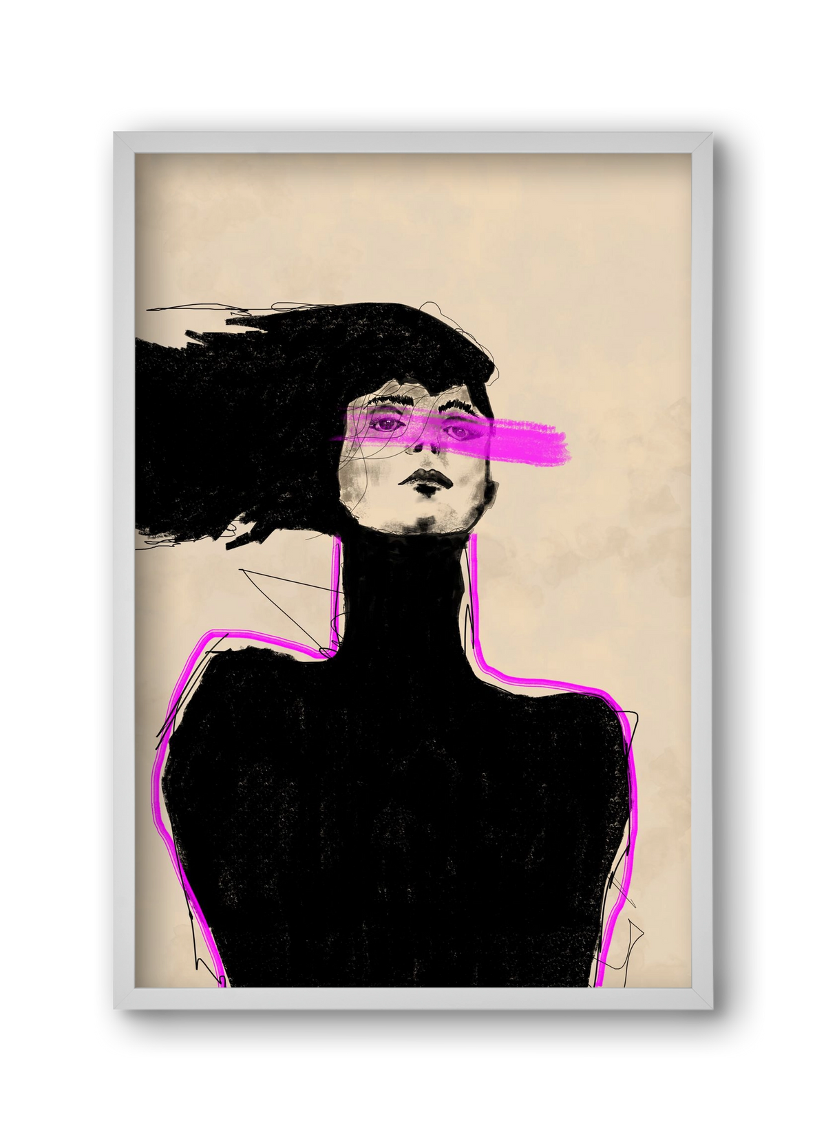 Loud in the Dark, 30x45 cm (30x45 cm), Fehér keret