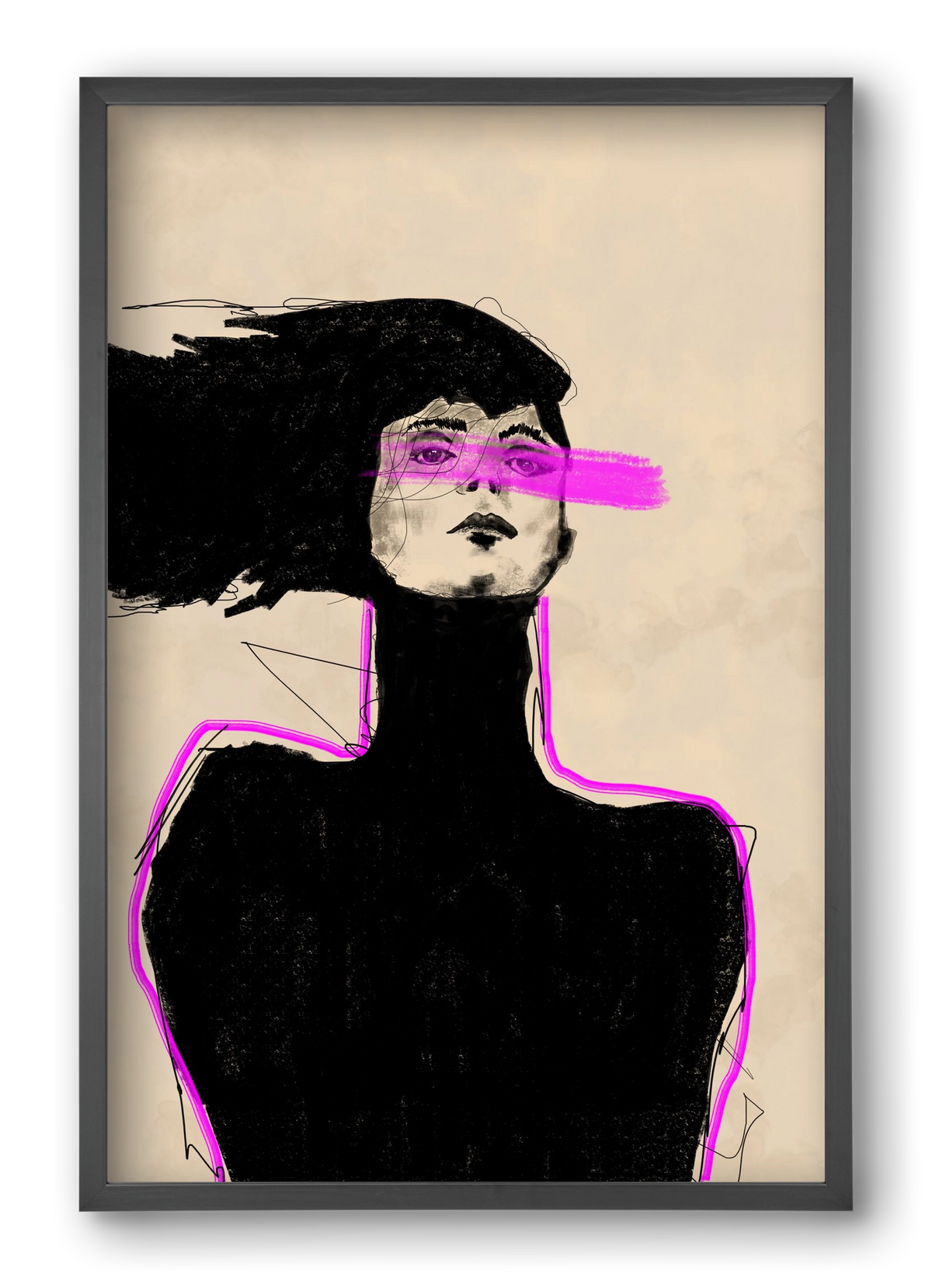 Loud in the Dark, 40x60 cm (40x60 cm), Fekete keret