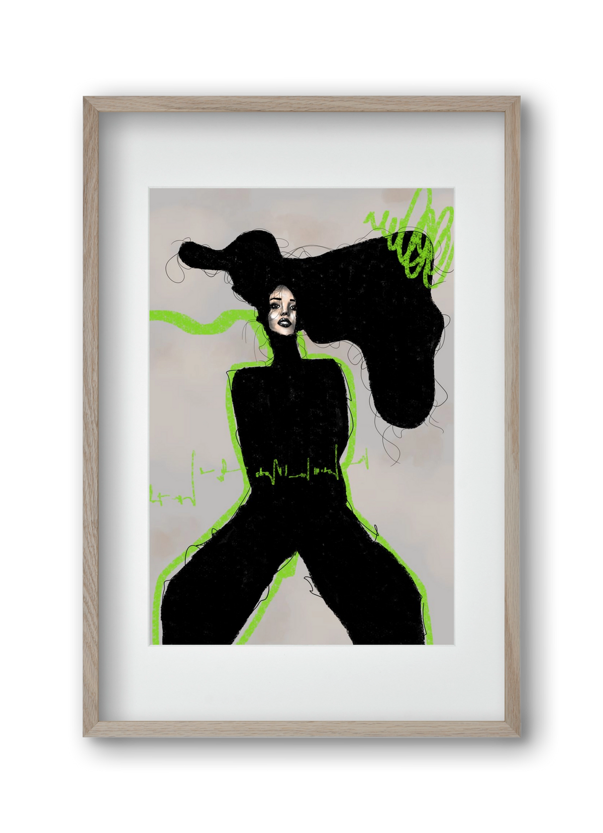 Electric Pulse, 30x45 cm (20x30 cm), Tölgy keret, paszpartuval