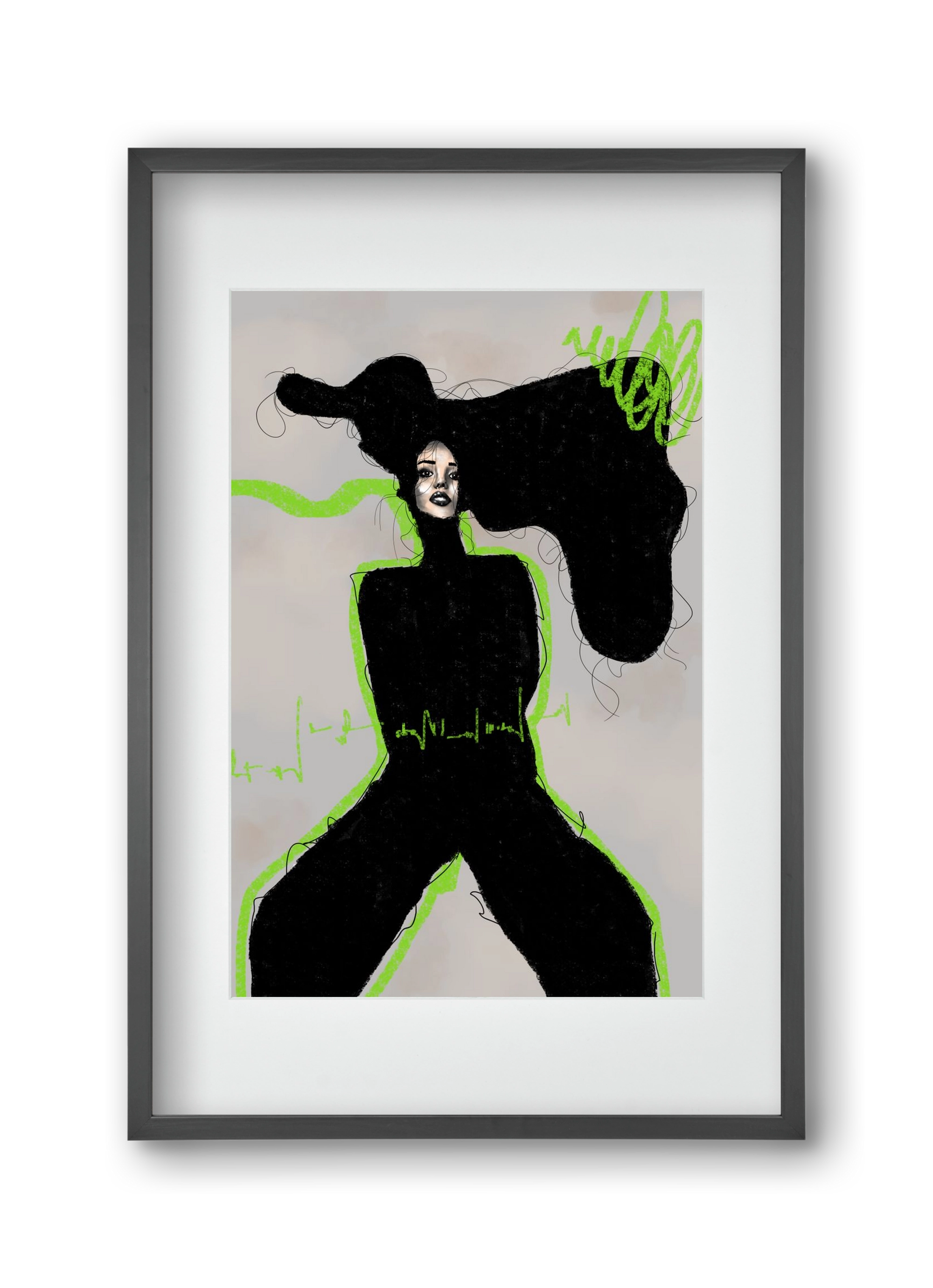 Electric Pulse, 30x45 cm (20x30 cm), Fekete keret, paszpartuval
