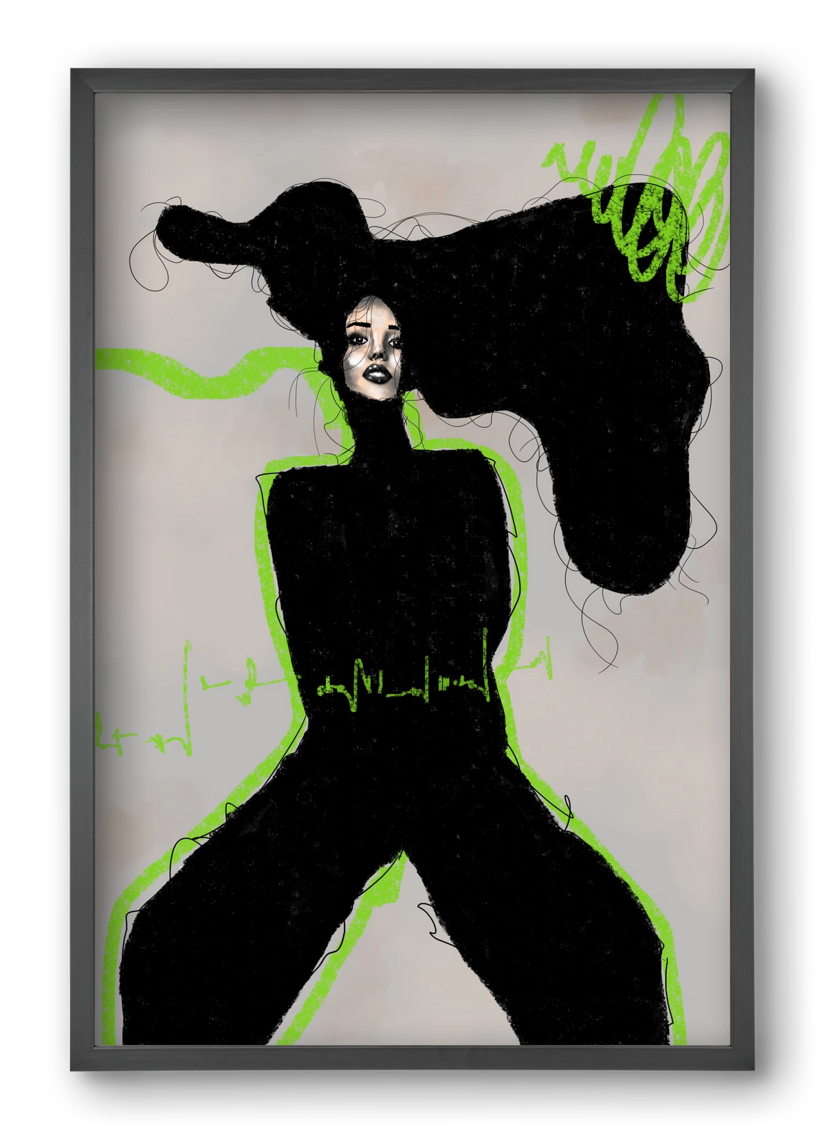 Electric Pulse, 40x60 cm (40x60 cm), Fekete keret