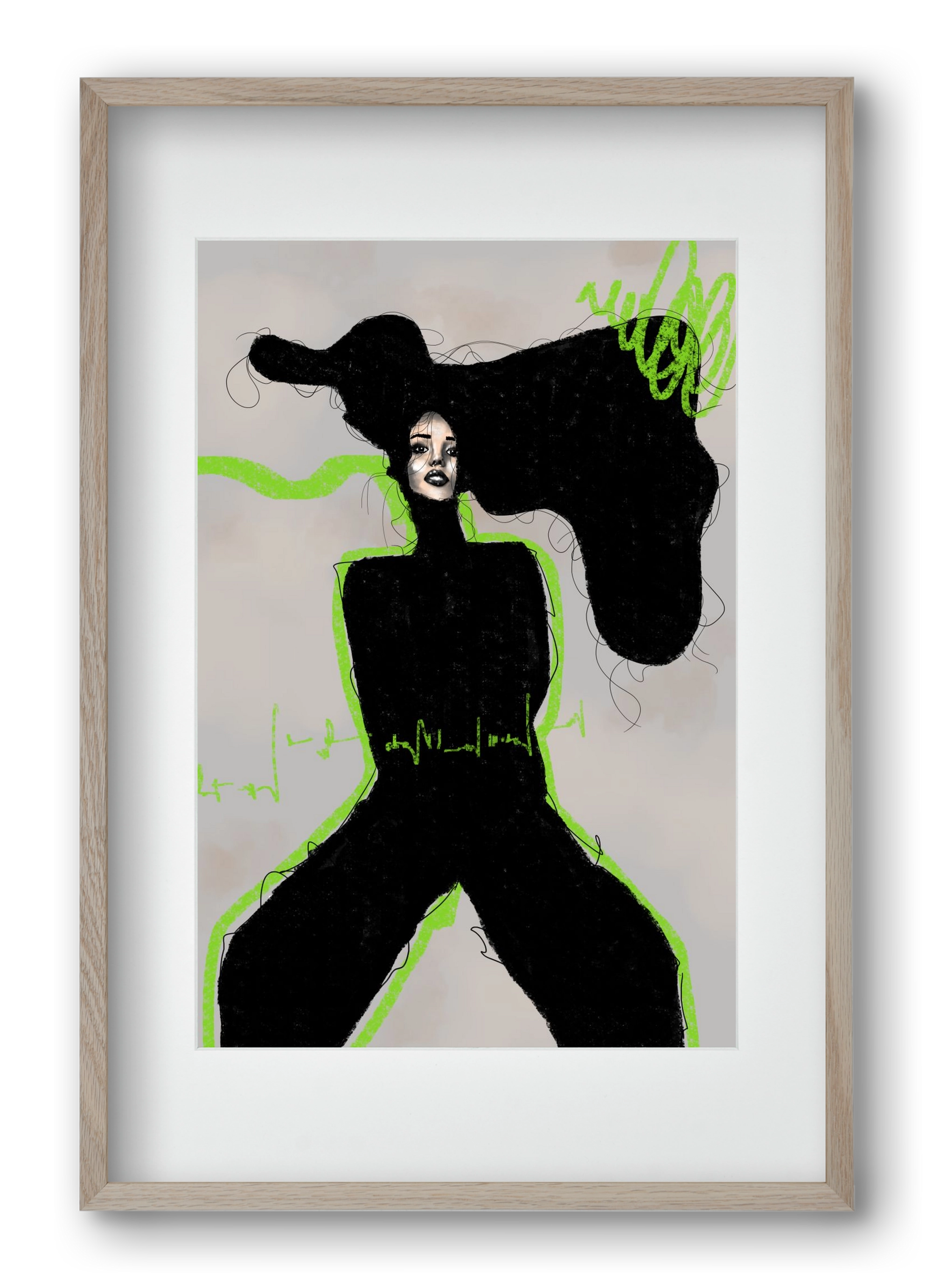 Electric Pulse, 40x60 cm (30x45 cm), Tölgy keret, paszpartuval