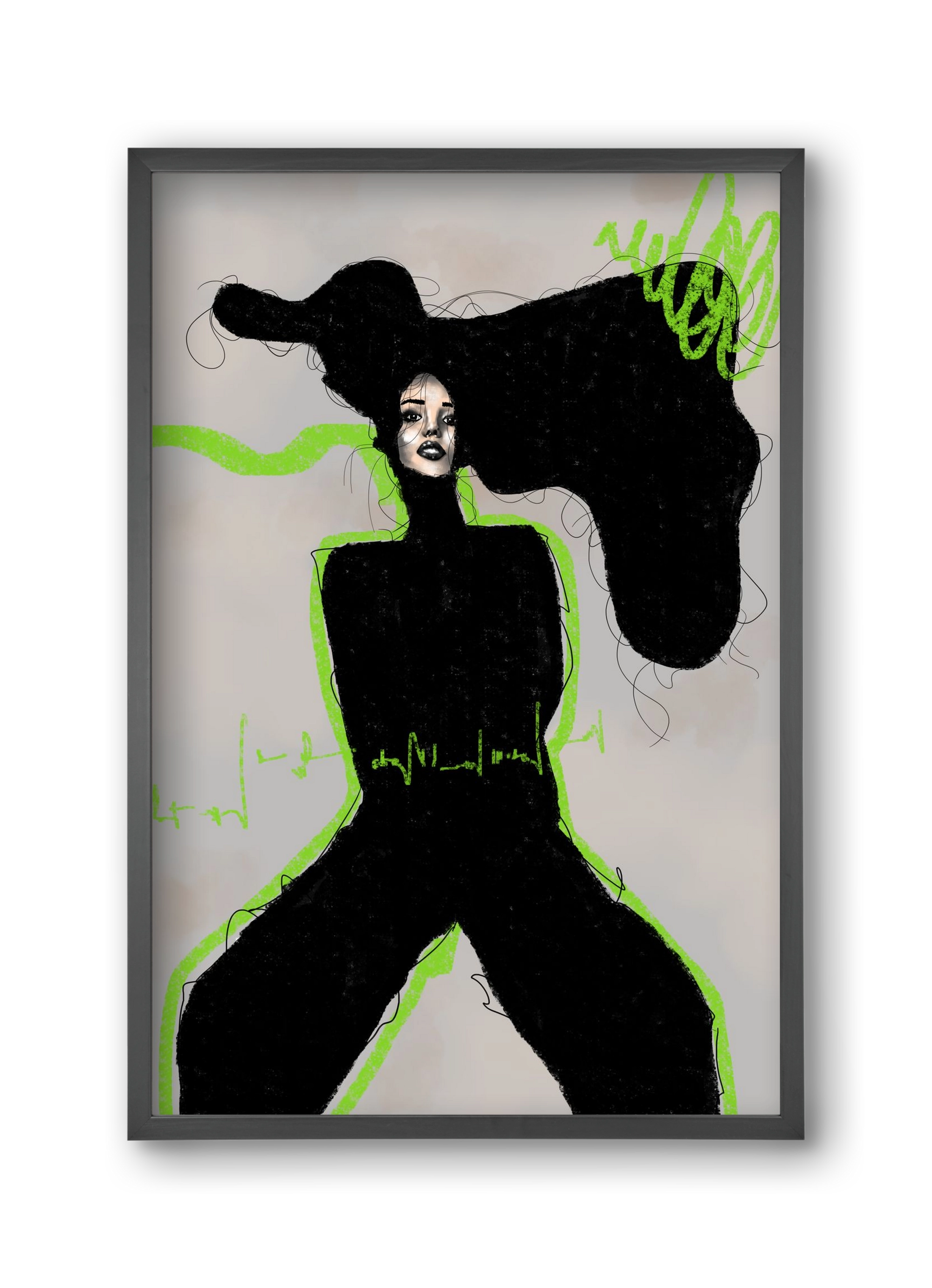 Electric Pulse, 30x45 cm (30x45 cm), Fekete keret