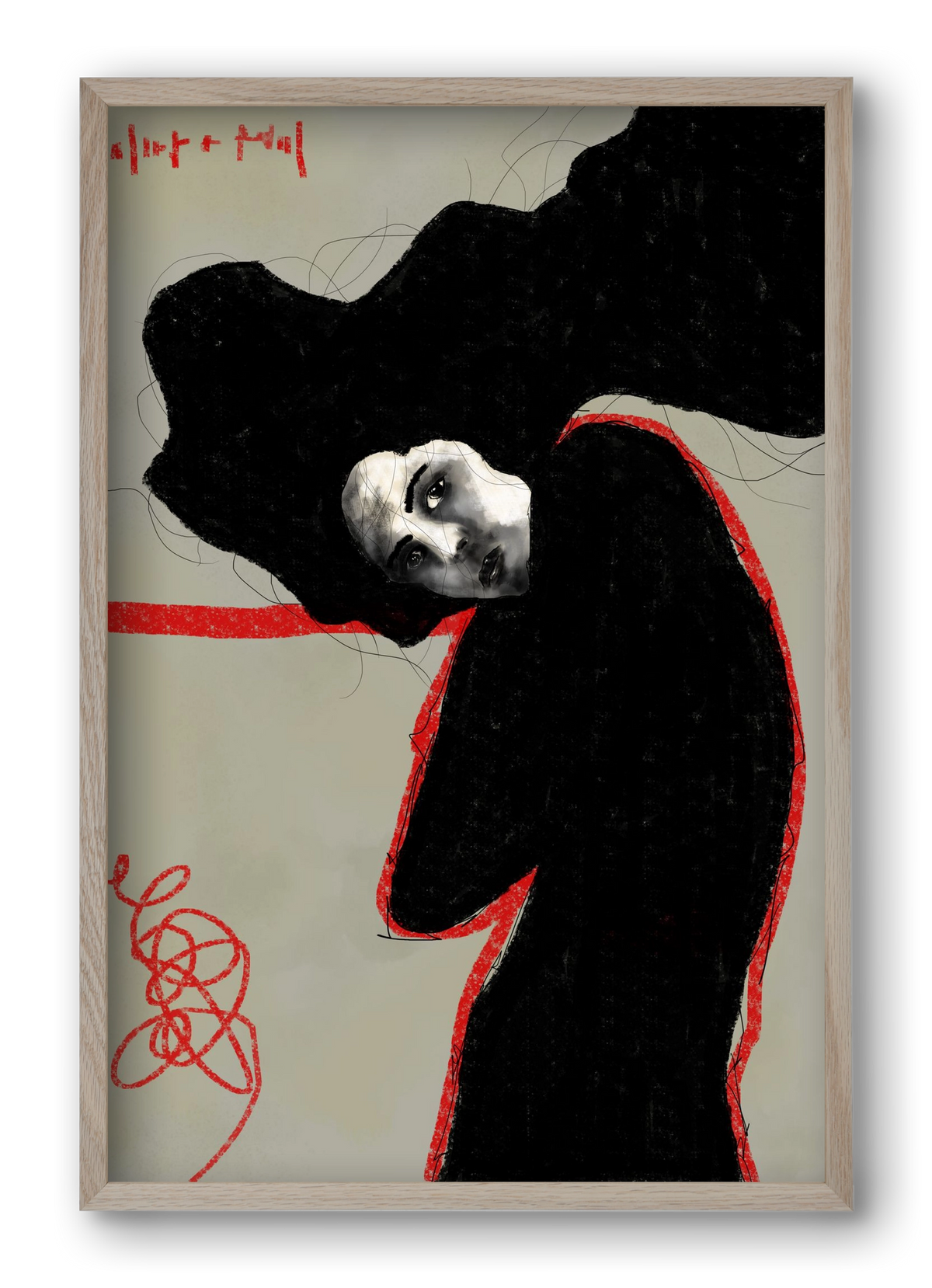 Wired Silence, 40x60 cm (40x60 cm), Tölgy keret