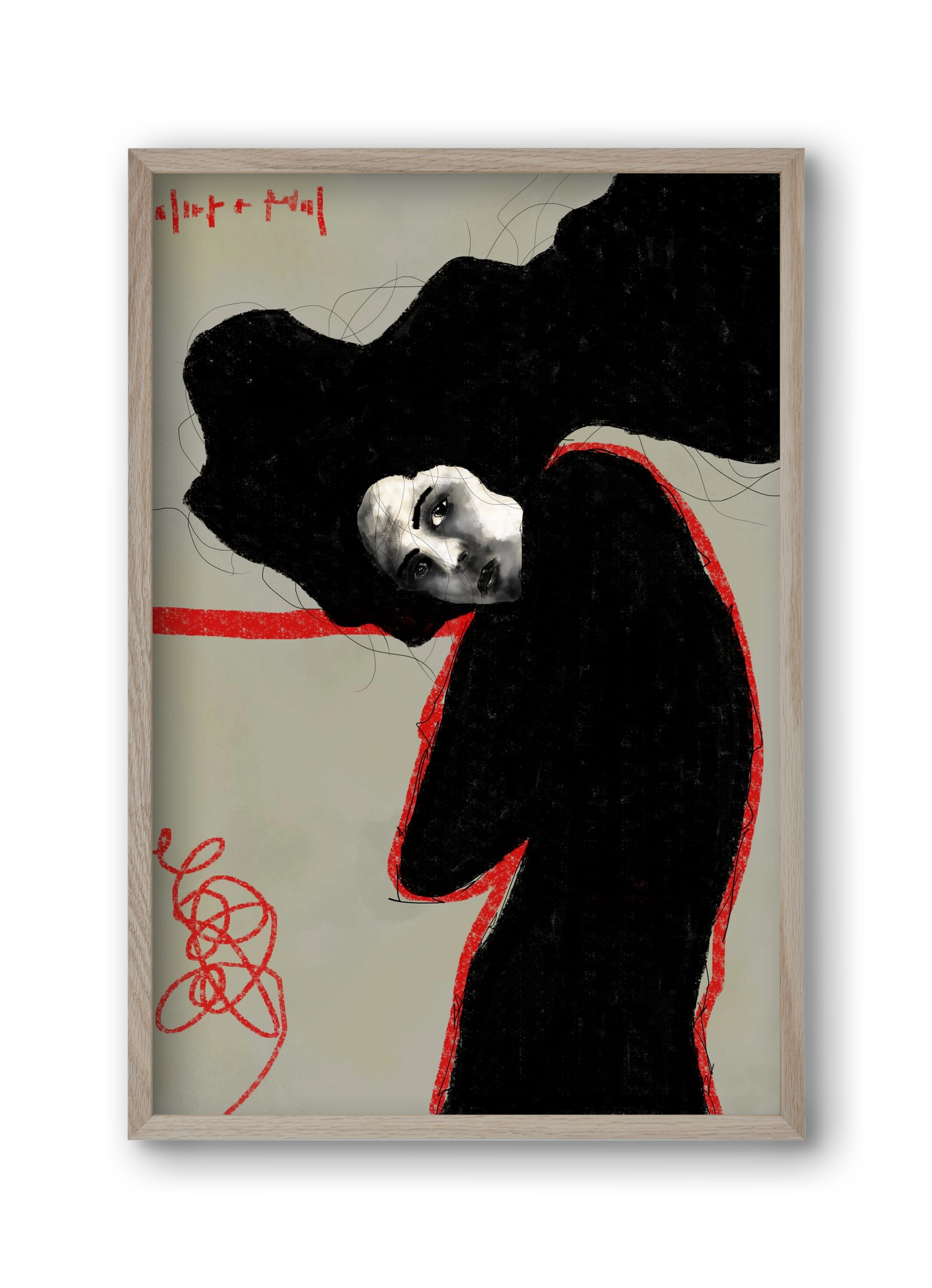 Wired Silence, 30x45 cm (30x45 cm), Tölgy keret