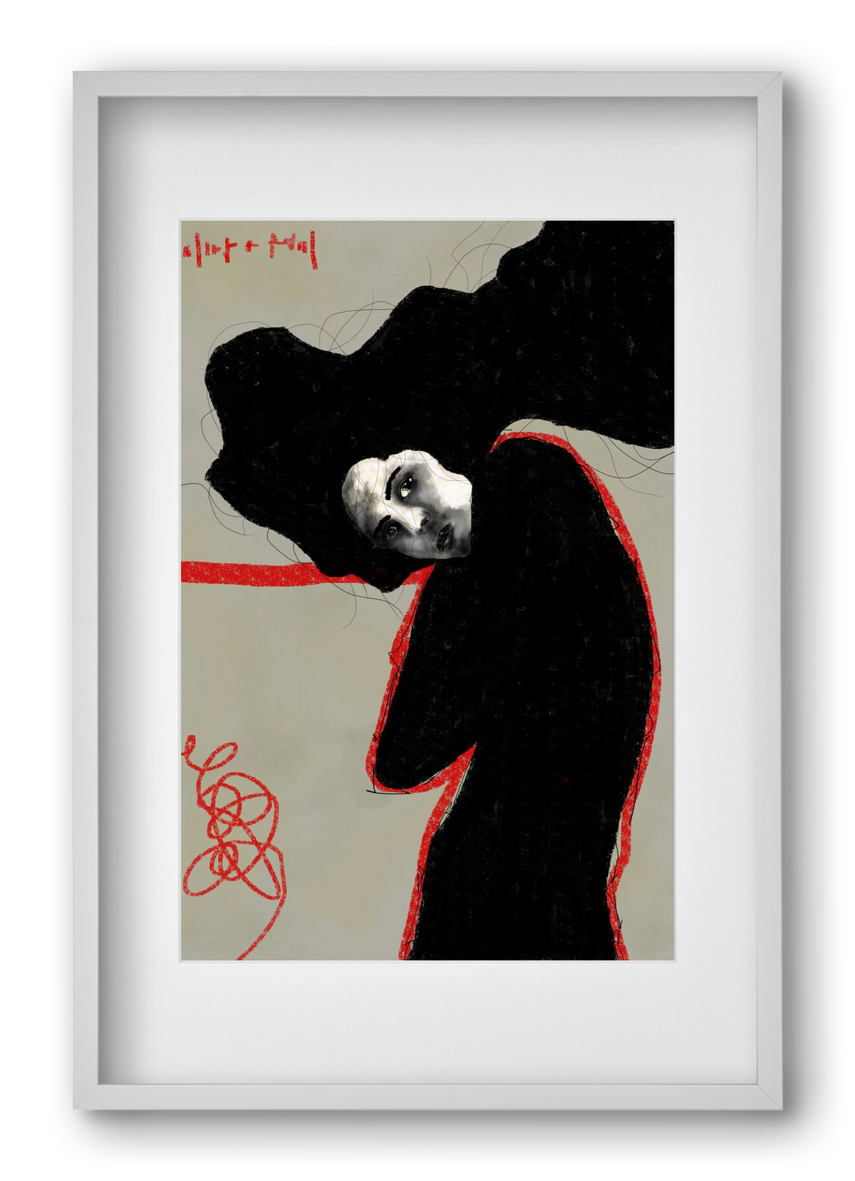 Wired Silence, 40x60 cm (30x45 cm), Fehér keret, paszpartuval