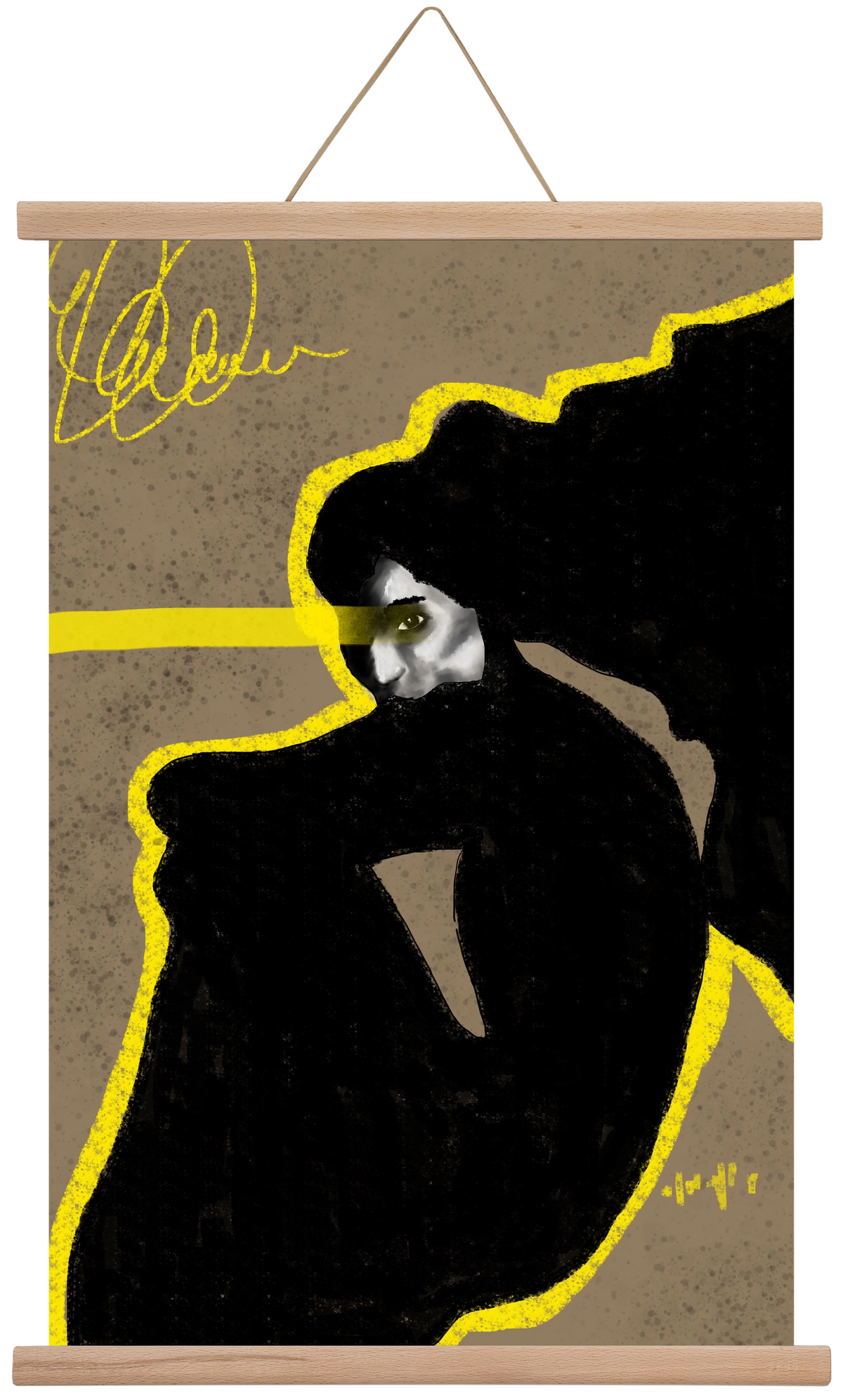 Shadow Whisper, 40x60 cm (40x60 cm), Tölgy akasztó