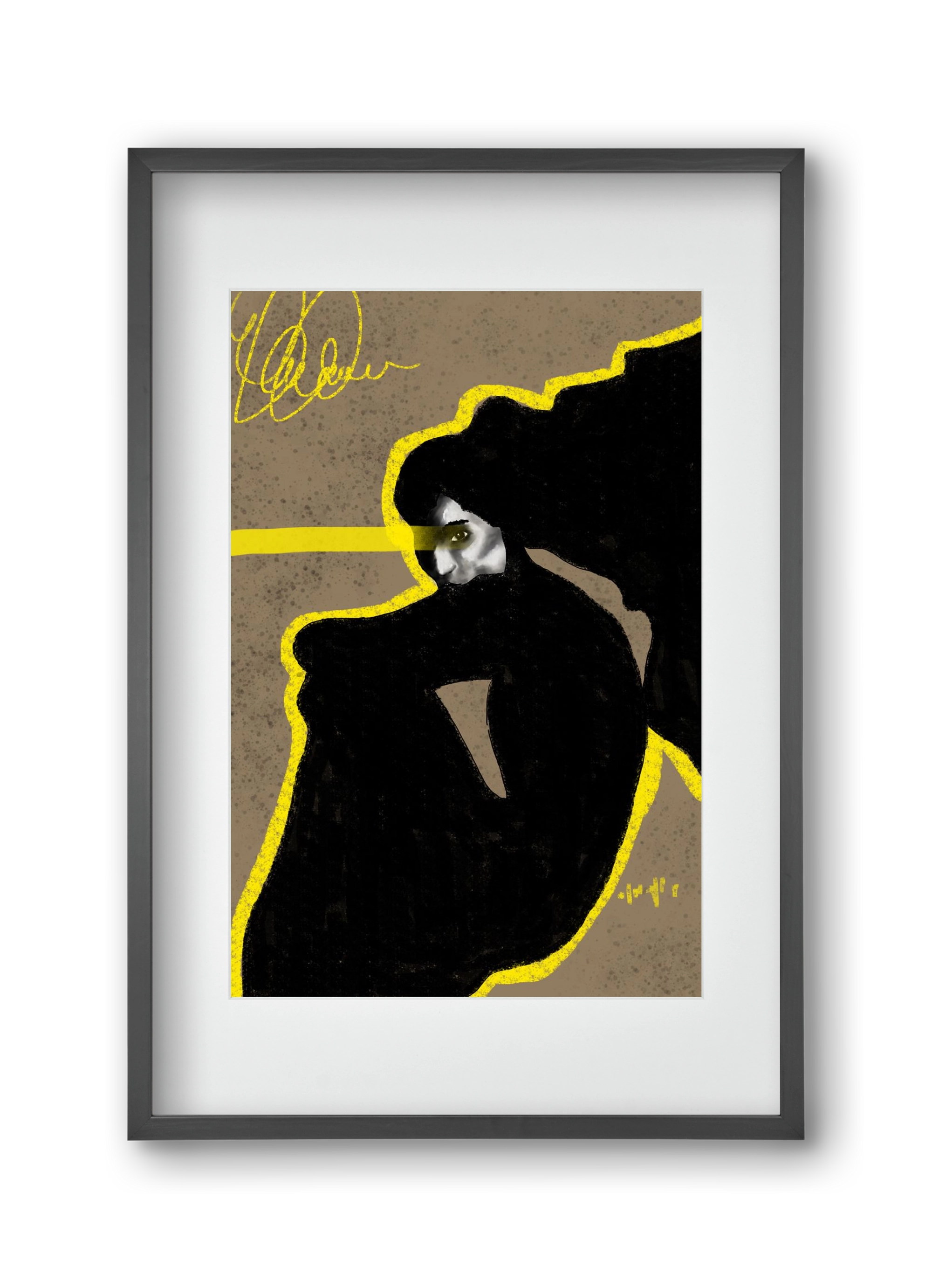 Shadow Whisper, 30x45 cm (20x30 cm), Fekete keret, paszpartuval