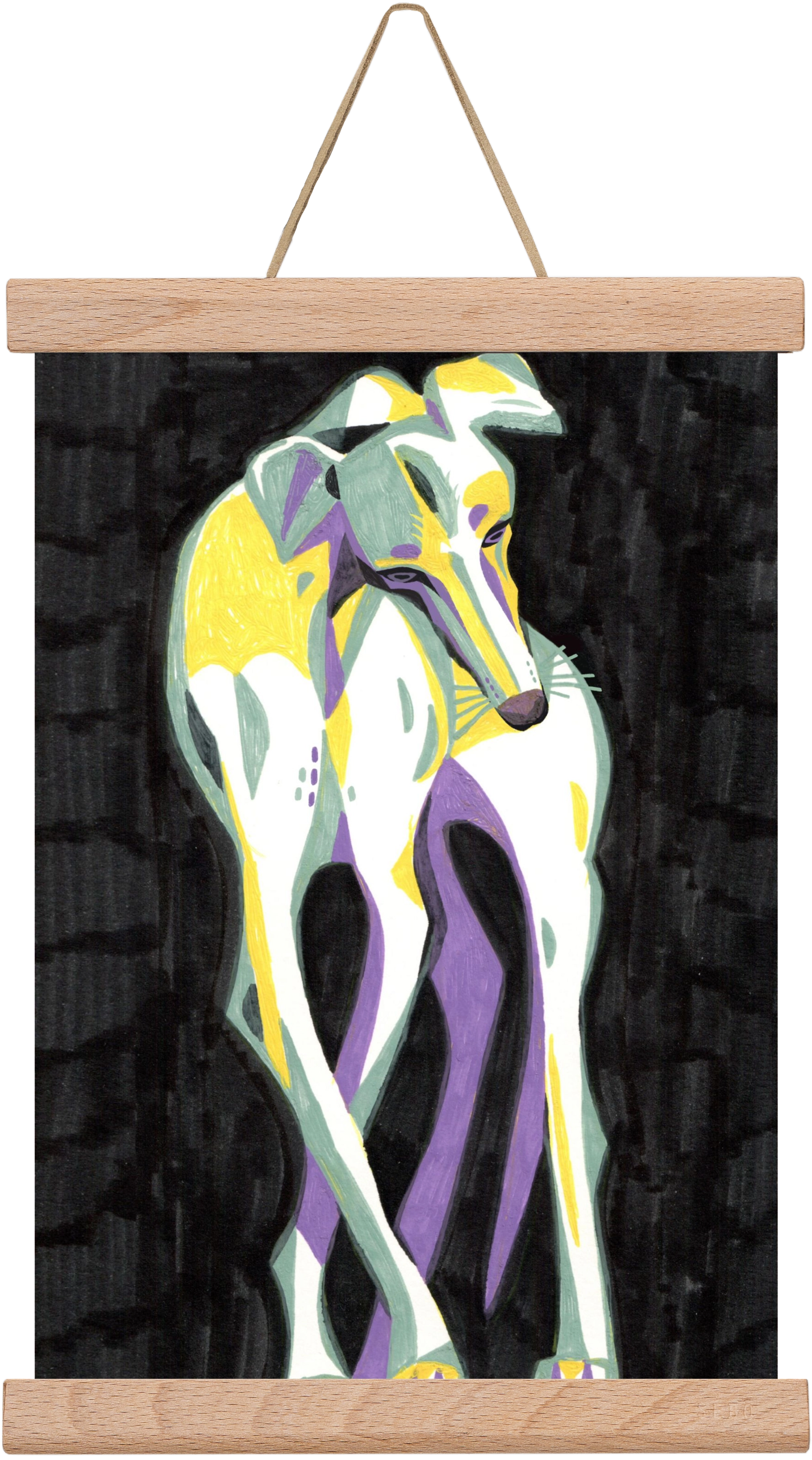 Greyhound, 20x30 cm (20x30 cm), Tölgy akasztó