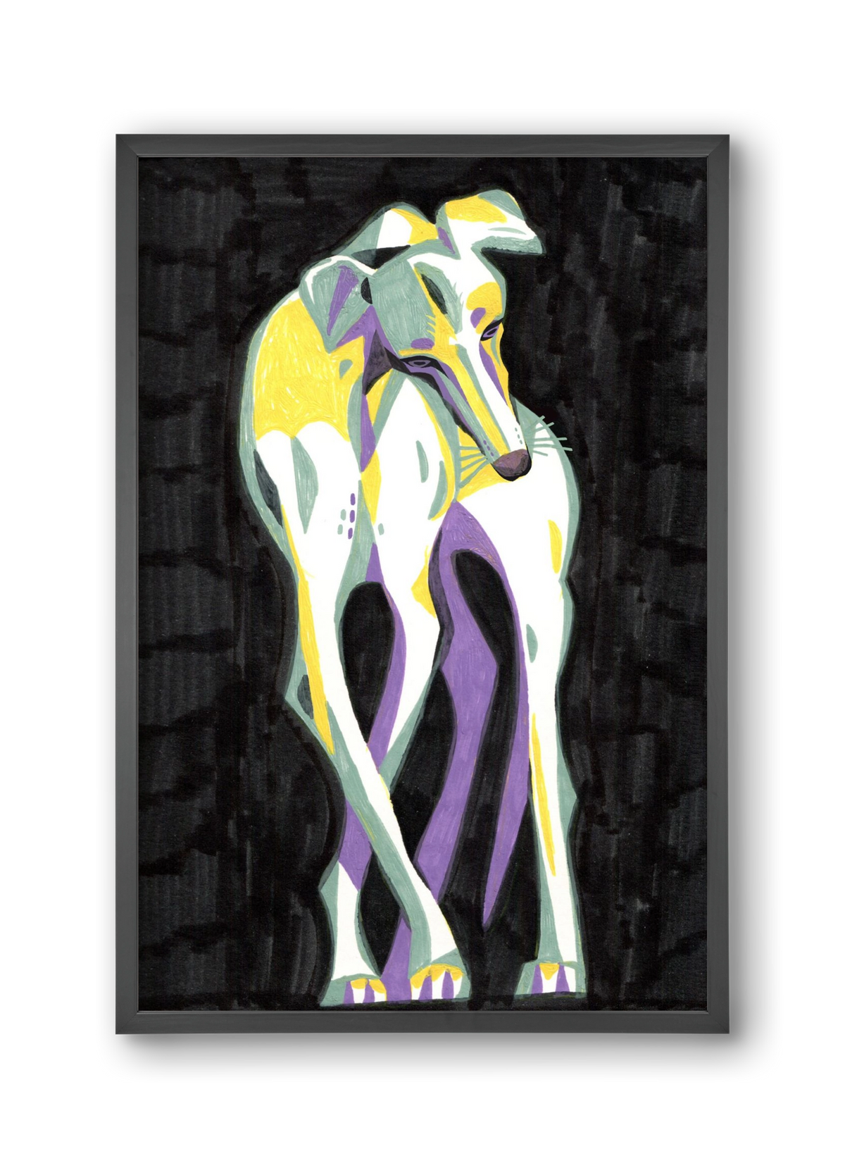 Greyhound, 30x45 cm (30x45 cm), Fekete keret