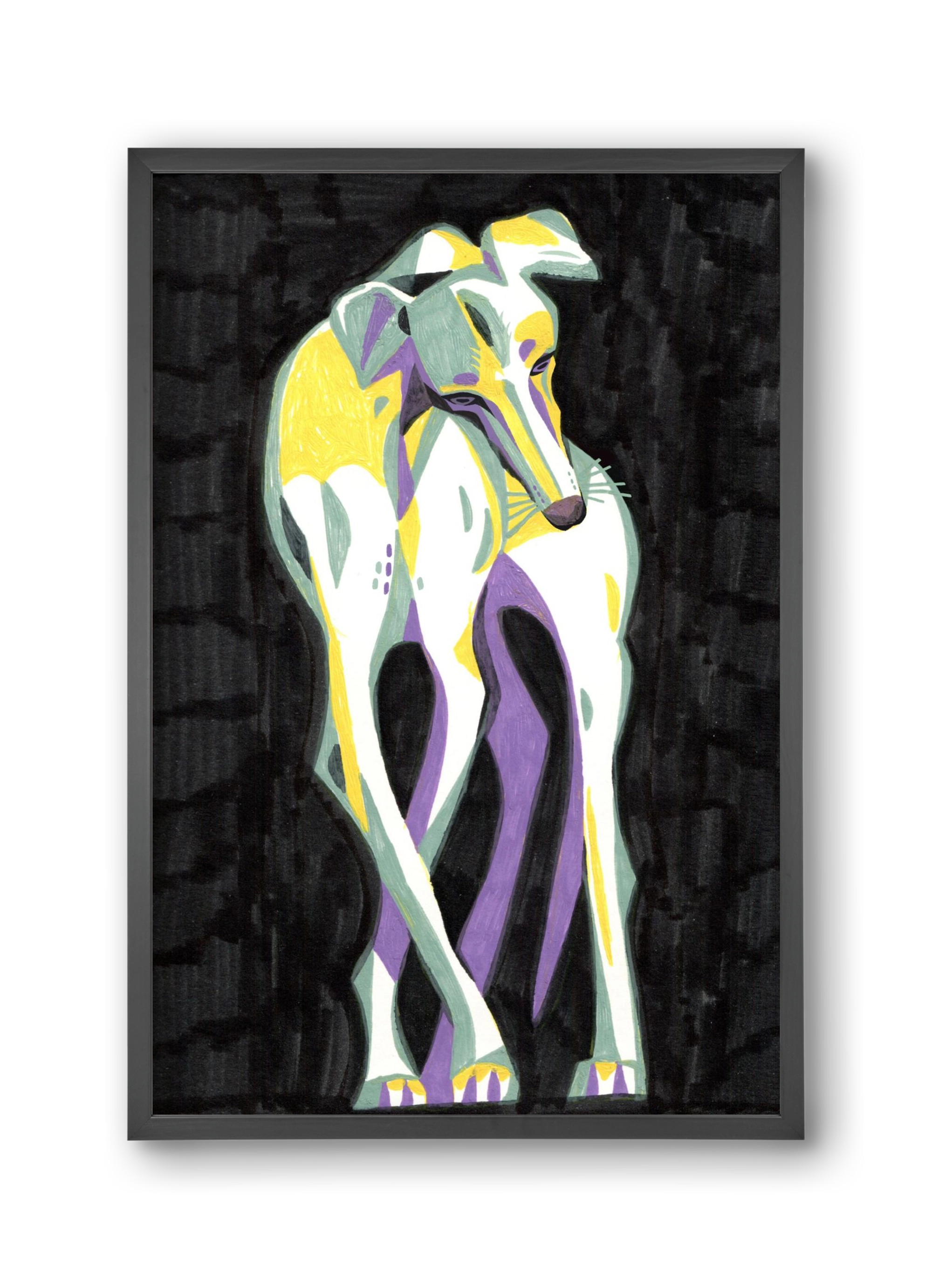 Greyhound, 30x45 cm (30x45 cm), Fekete keret