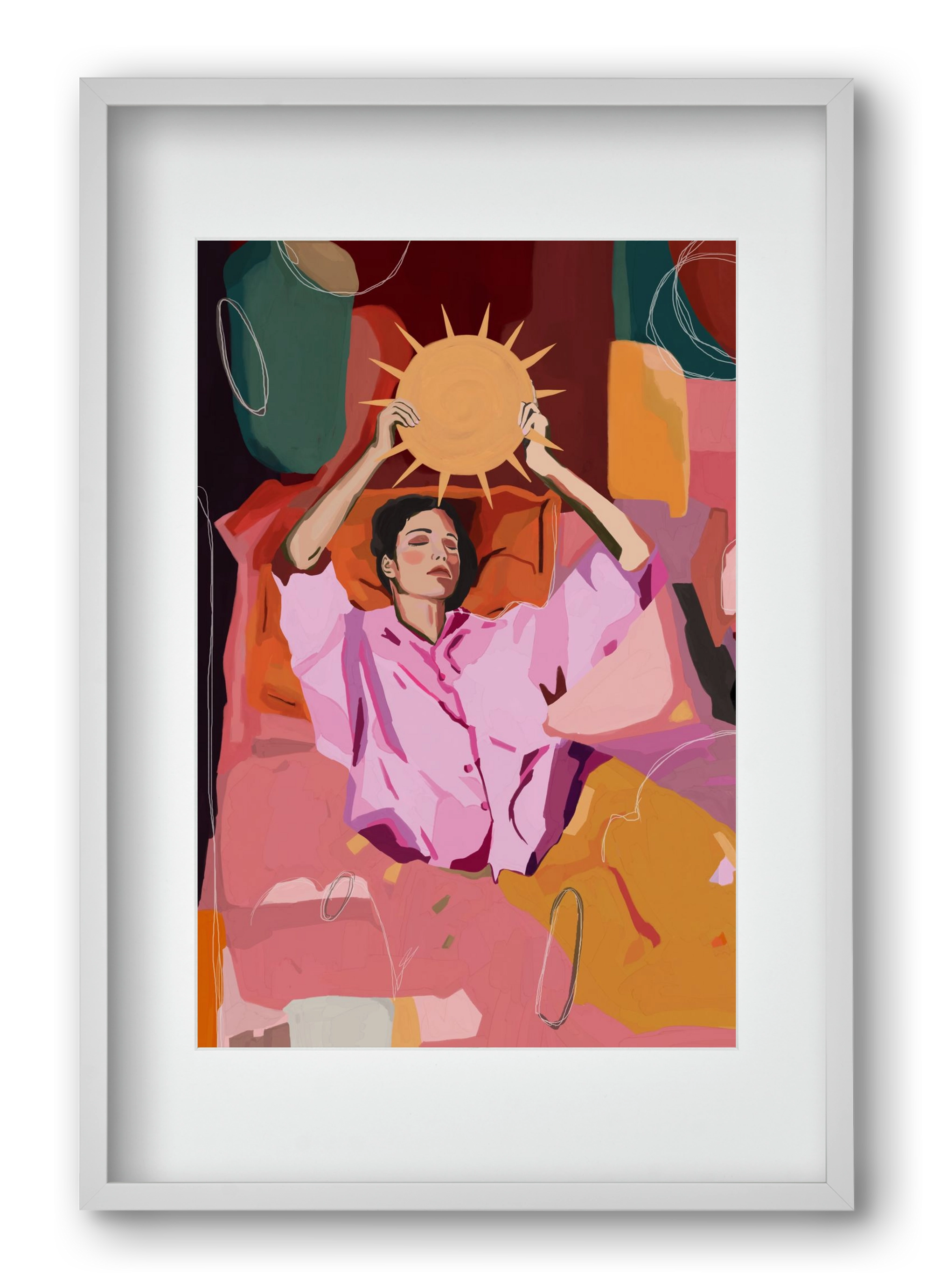 Here comes the sun, 40x60 cm (30x45 cm), Fehér keret, paszpartuval