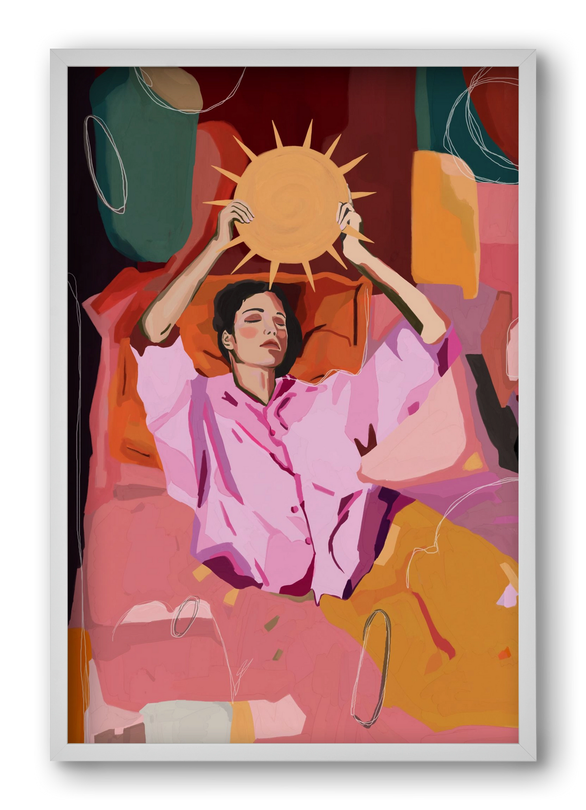 Here comes the sun, 40x60 cm (40x60 cm), Fehér keret