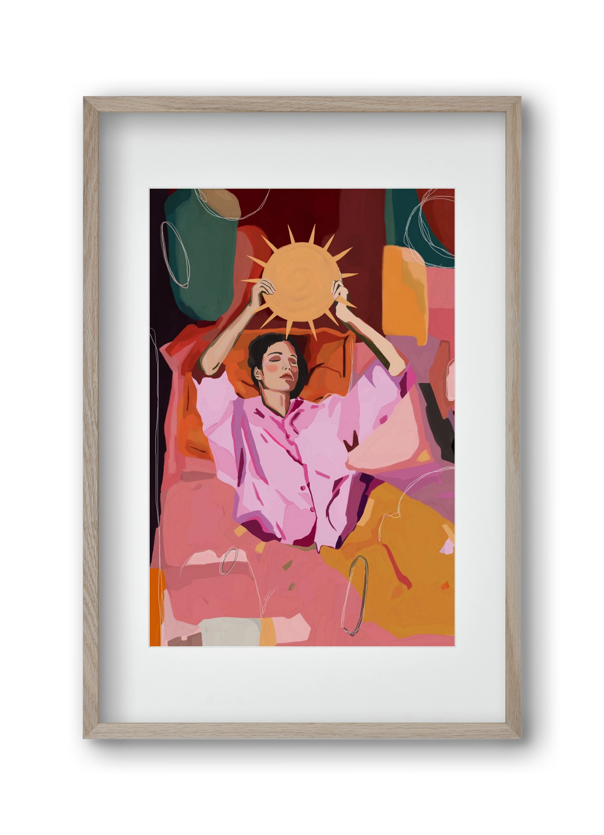 Here comes the sun, 30x45 cm (20x30 cm), Tölgy keret, paszpartuval
